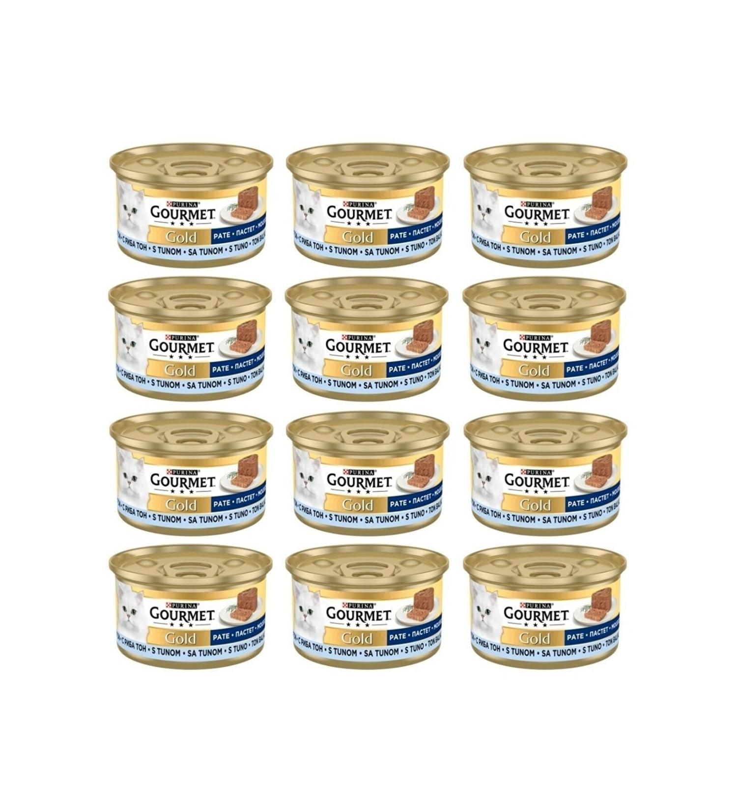 Gourmet Purina Gold Minced Tuna 85 Gr 12 Pieces Free Shipping