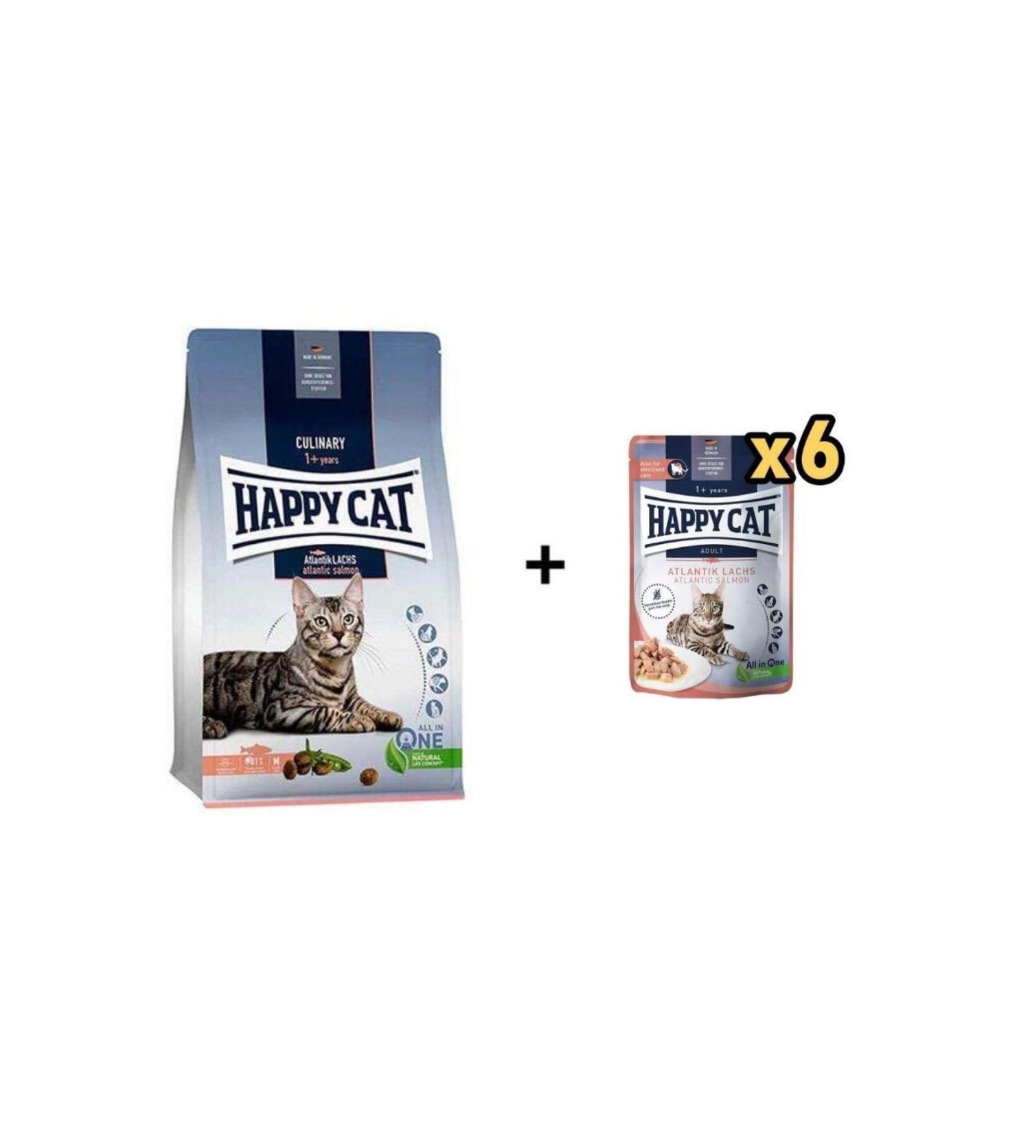 Happy Cat Atlantic Lachs Salmon Adult Cat Food 10 Kg + 6 Pieces Happy Cat Salmon Grain-Free Yeti