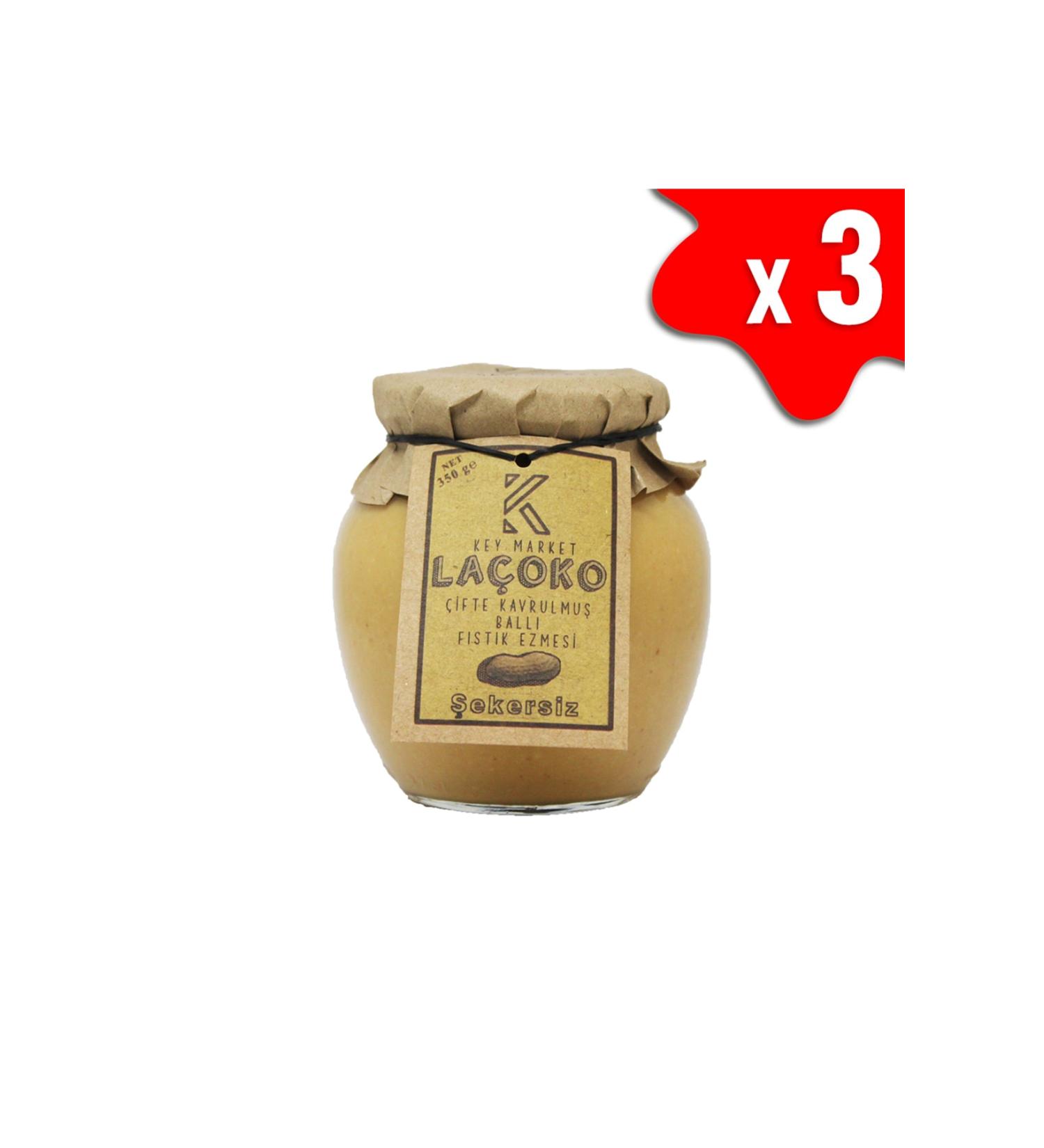 LA OKO 1050 Grams Sugar-Free Additive-Free Gluten-Free Natural Double Roasted Peanut Butter with Honey