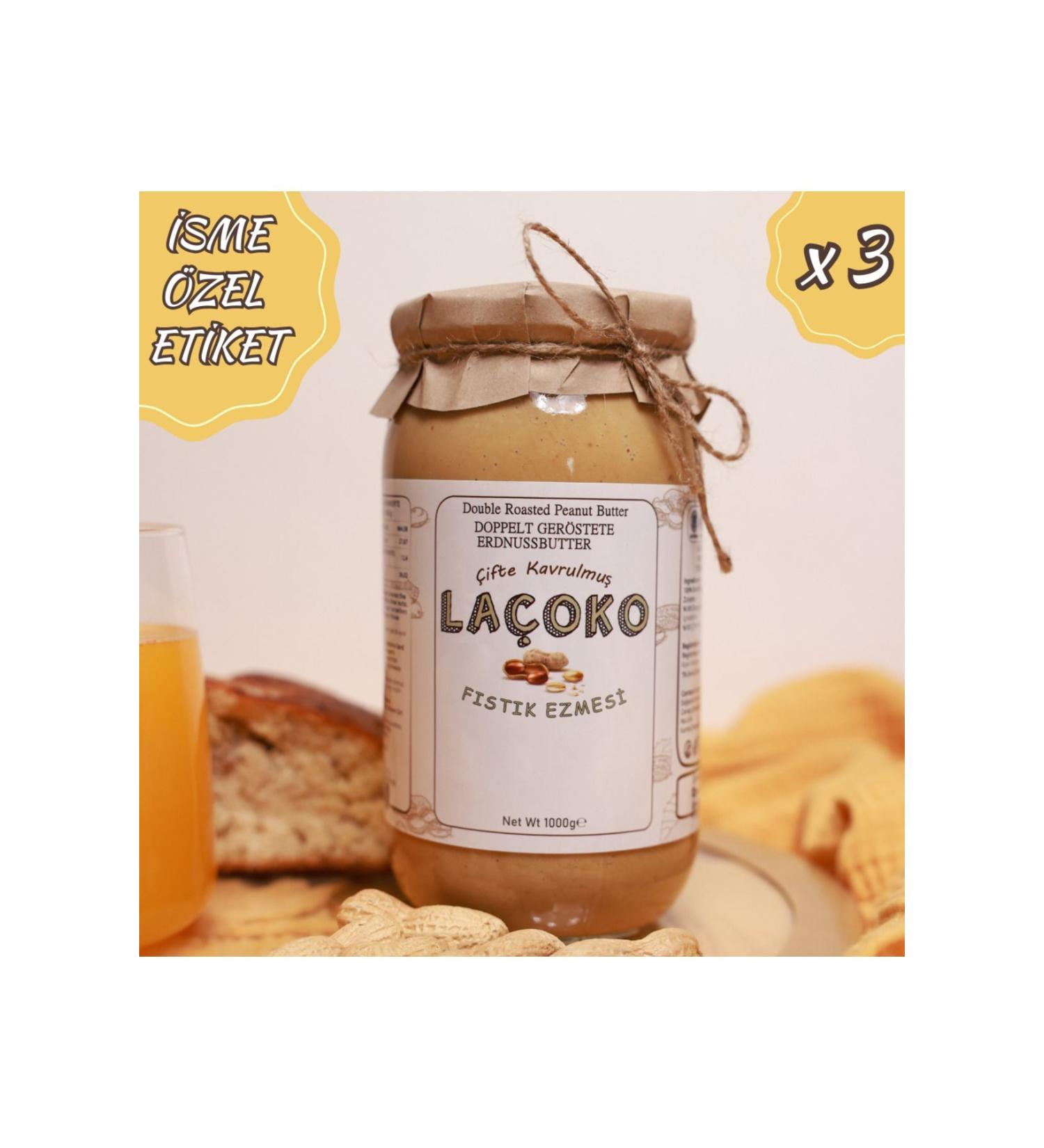 LA OKO 1280 Grams Sugar-Free Additive-Free Gluten-Free Vegan Lightly Roasted (Raw) Peanut Butter with Chips