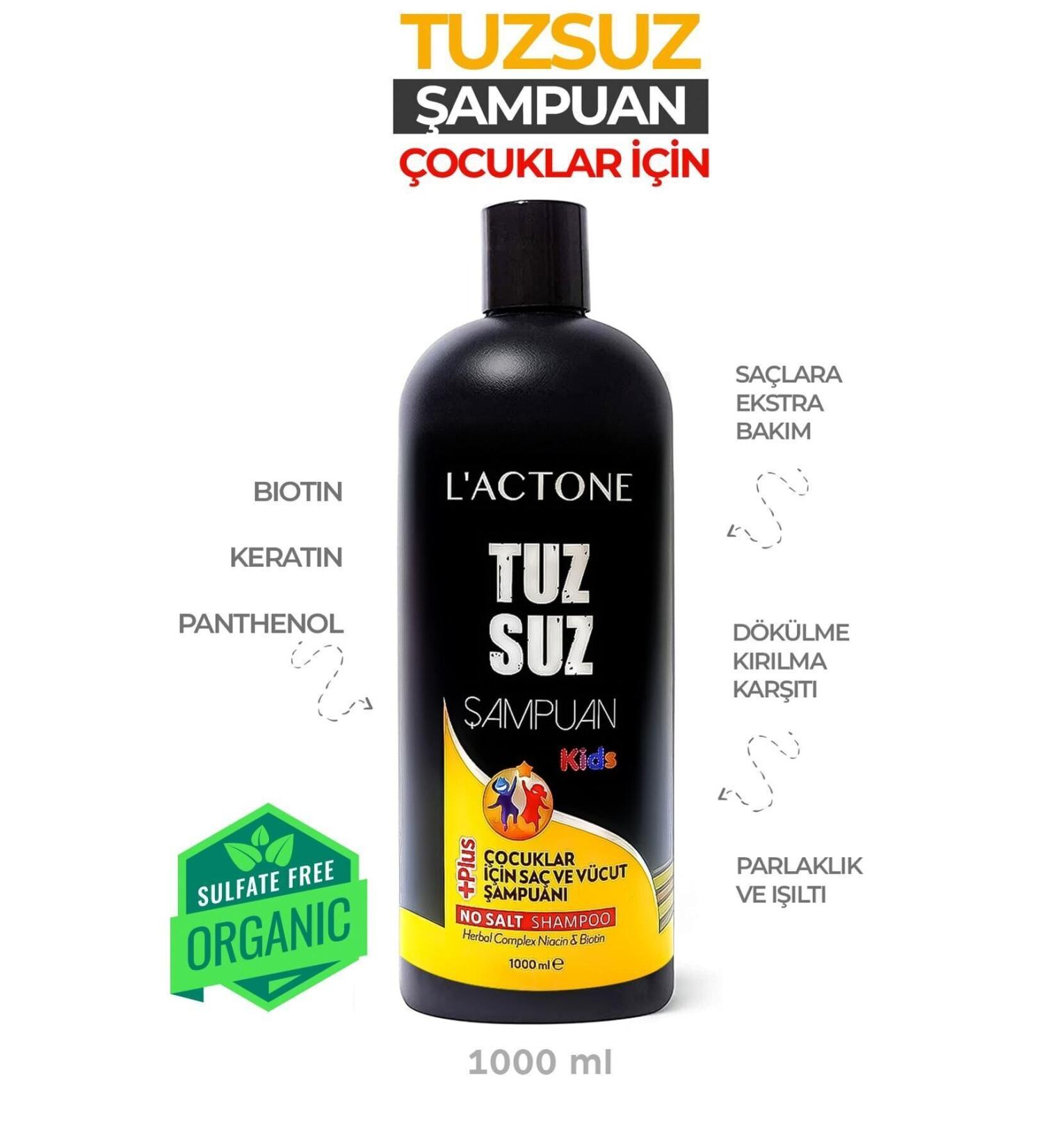 L'ACTONE No Salt Shampoo Kids 1000ml / Salt-Free Hair and Body Shampoo for Children - Buy Online on GoSupps.com