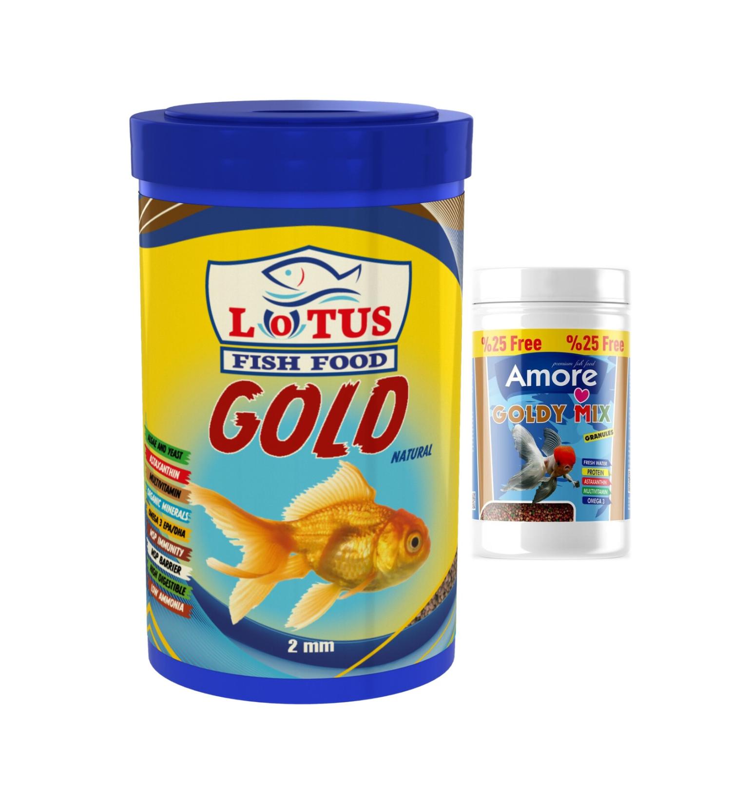 Lotus Gold Mix Granulat 1000 Ml Box Astaxanthin Alae Garlic Omega-3 Goldfish Food
