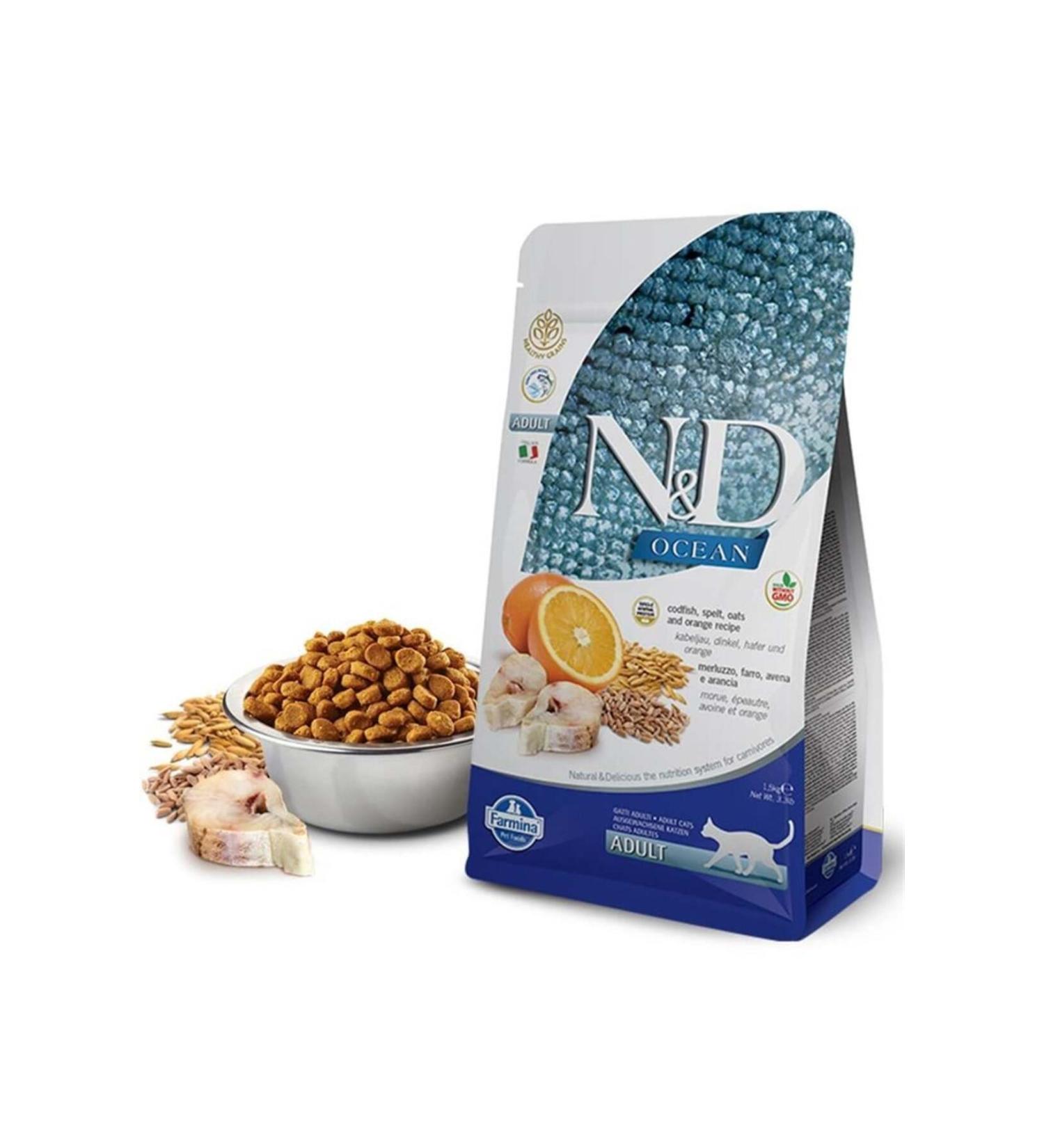 N & D Nd Low Grain Cod Orange Adult Cat Food 1.5 Kg