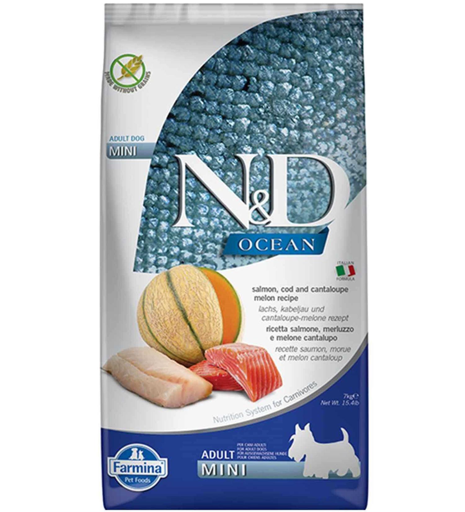 N & D ND Ocean Grain-Free Salmon Cod & Melon Small Breed Adult Dog Food 7kg