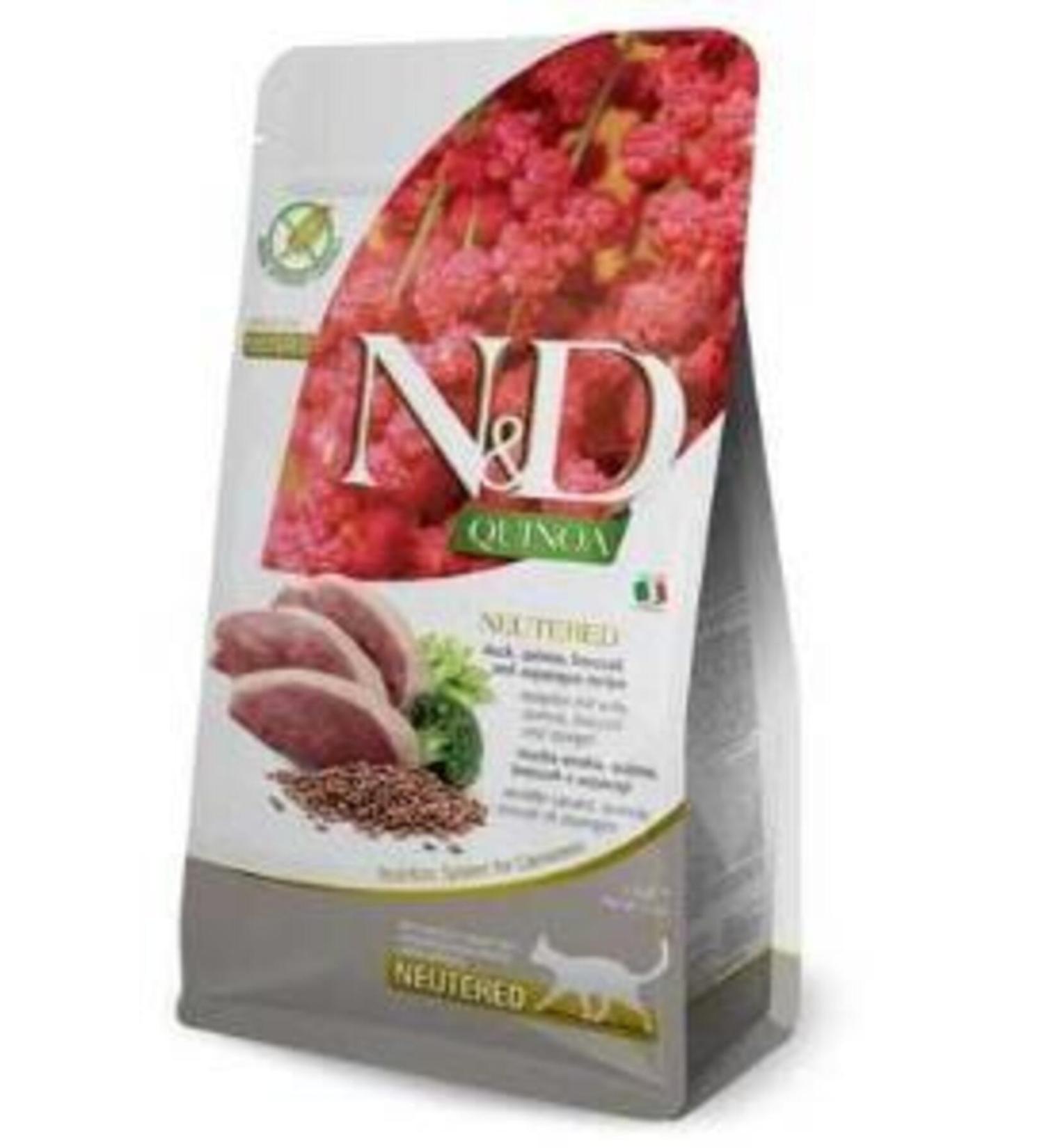 N & D ND Quinoa Grain-Free Duck and Asparagus Sterilized Adult Cat Food 1.5kg