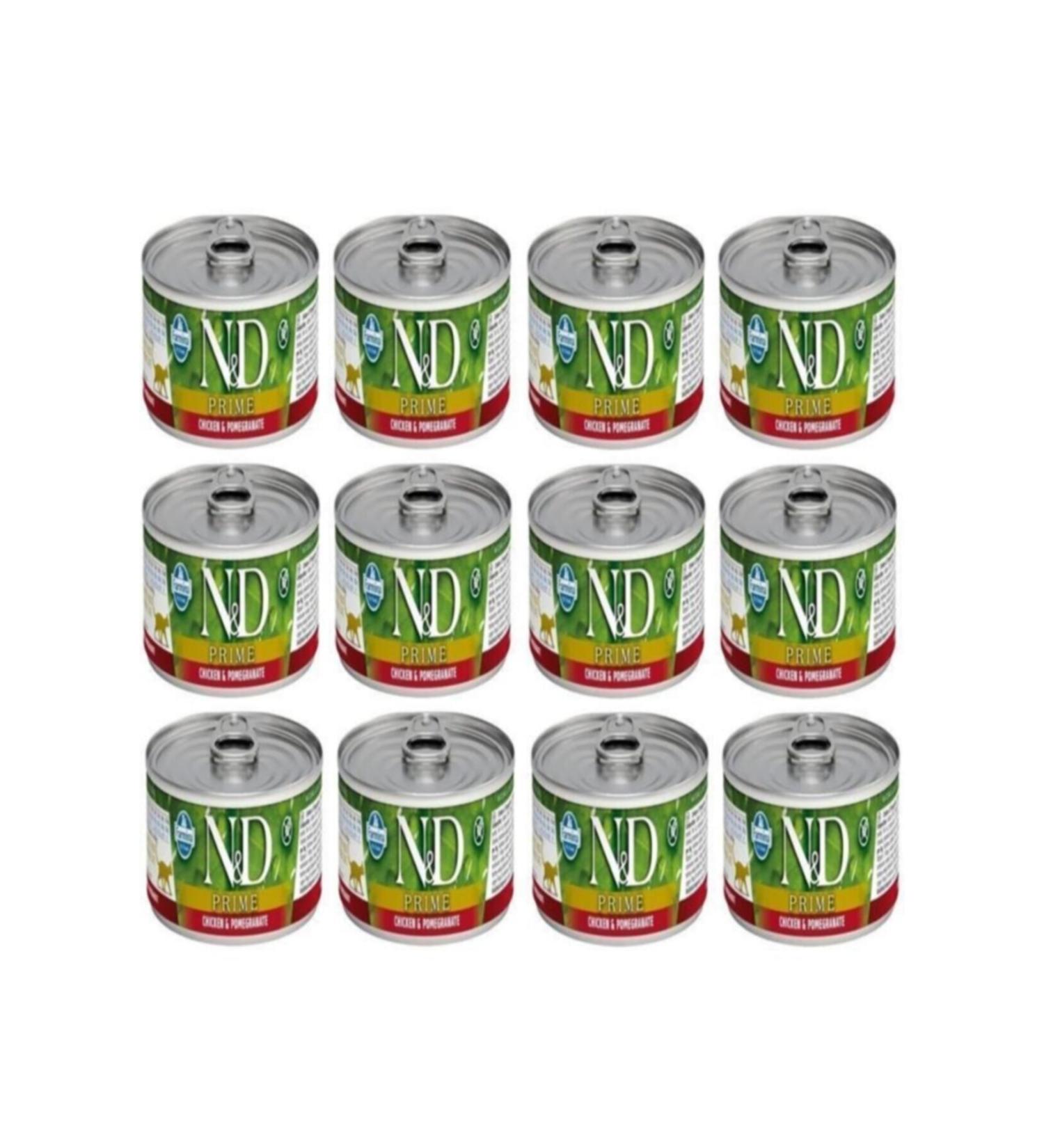 N & D Neo Pet Market Nd Prime Chicken and Pomegranate Kitten Canned Food 80 Gr X 12 Pieces
