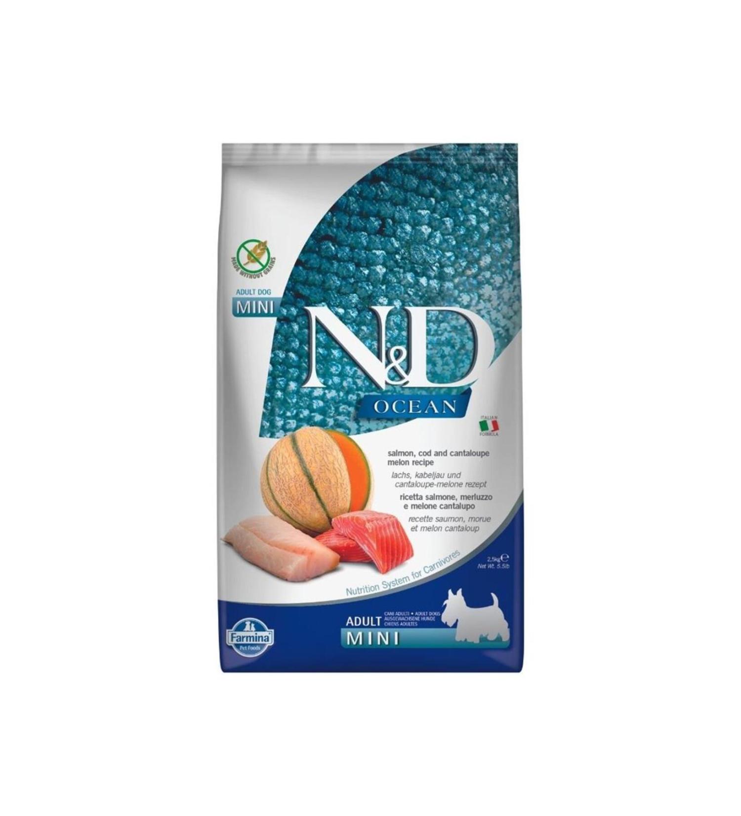 N & D Ocean Grain-Free Salmon Cod & Melon Small Breed Adult Dog Food 2.5 Kg