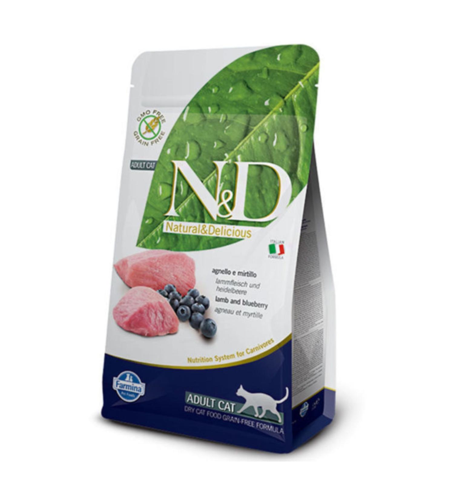 N & D Grain Free Lamb & Blueberry Cat Food 1.5kg