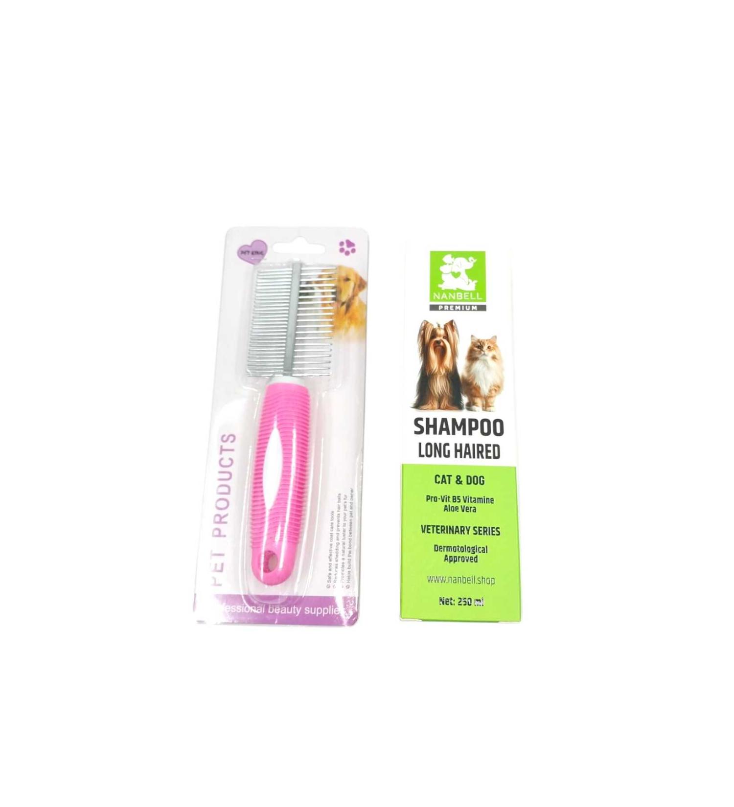 Nanbell Shampoo for Long Haired Cats and Dogs 250 ml + Double Sided Plastic Handle Tow Opener