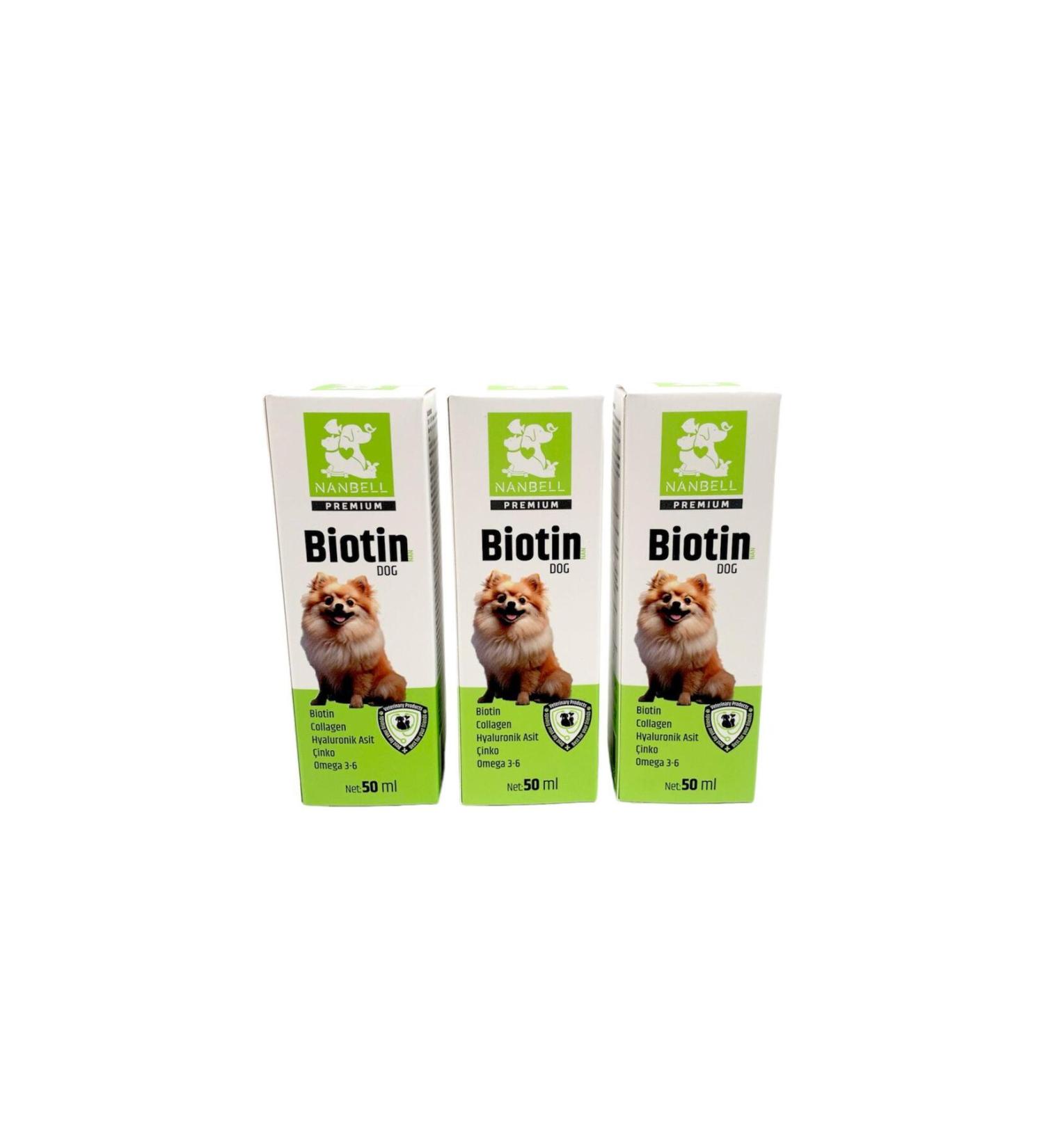 Nanbell 3 Boxes Biotin/Collagen/Omega 3-6 for Dogs 50 ml