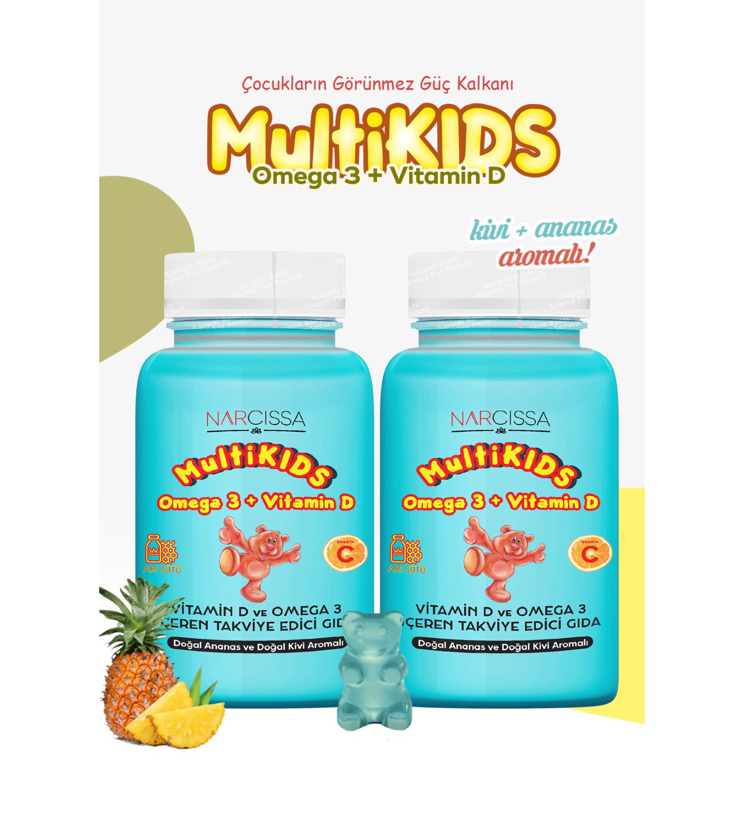 Narcissa 2 Pieces - Multikids Omega3 & Vitamin D - Buy Online on GoSupps.com