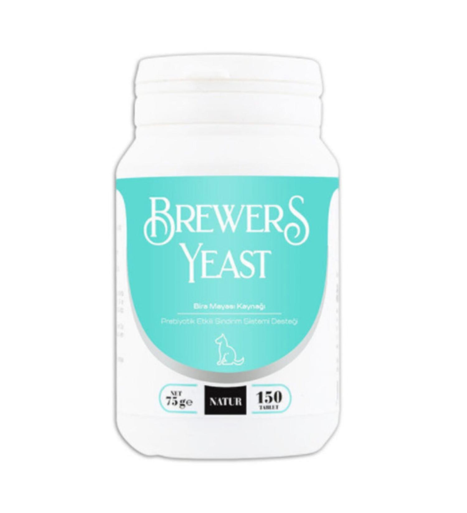 natur brewers Yeast Dog Brewer's Yeast 150 Tablets Skin and Digestive System Immunity 75 Gr