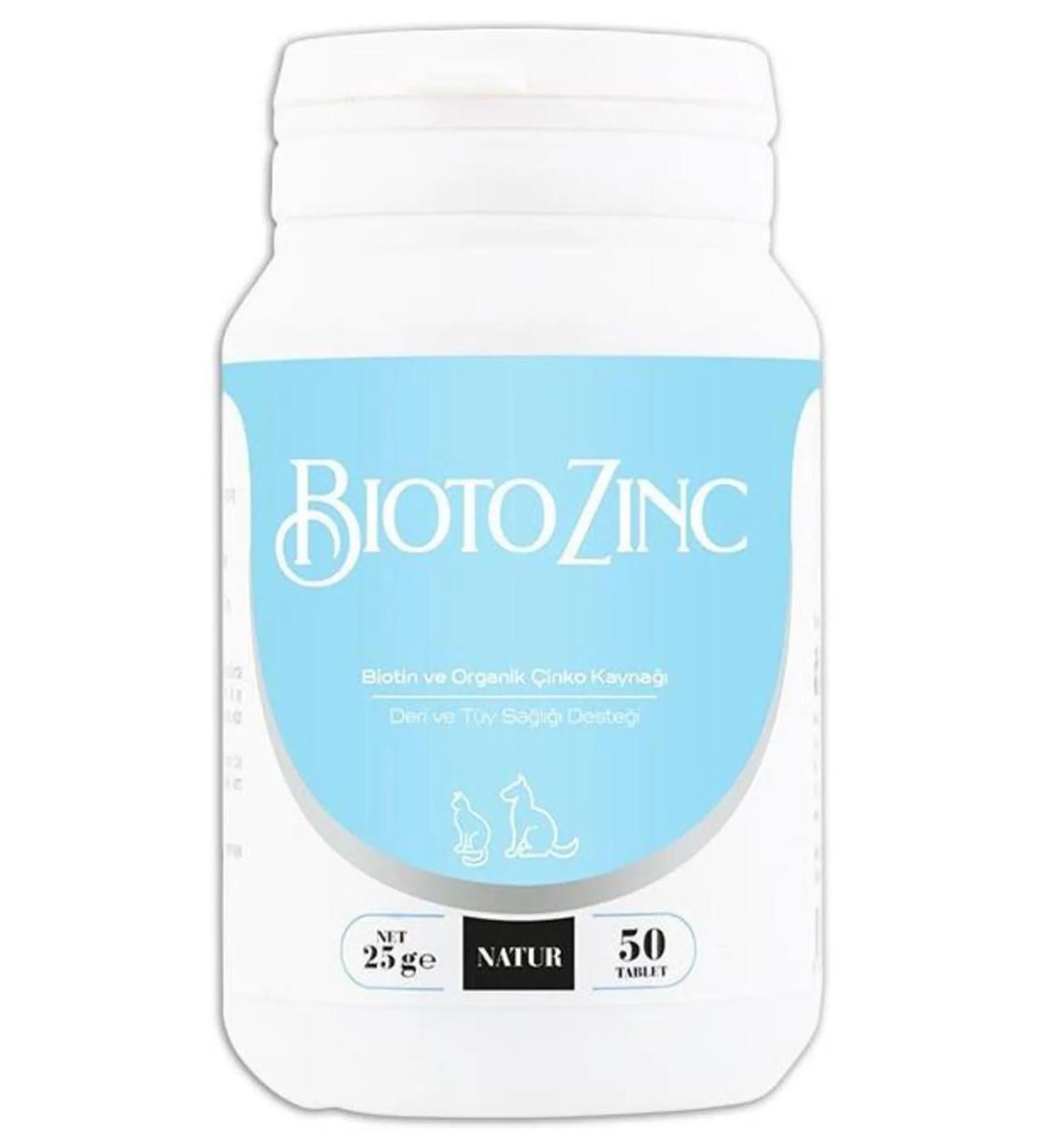Natur Vital Bioto Zinc Vitamin Mineral for Skin and Fur Health 50 Tablets