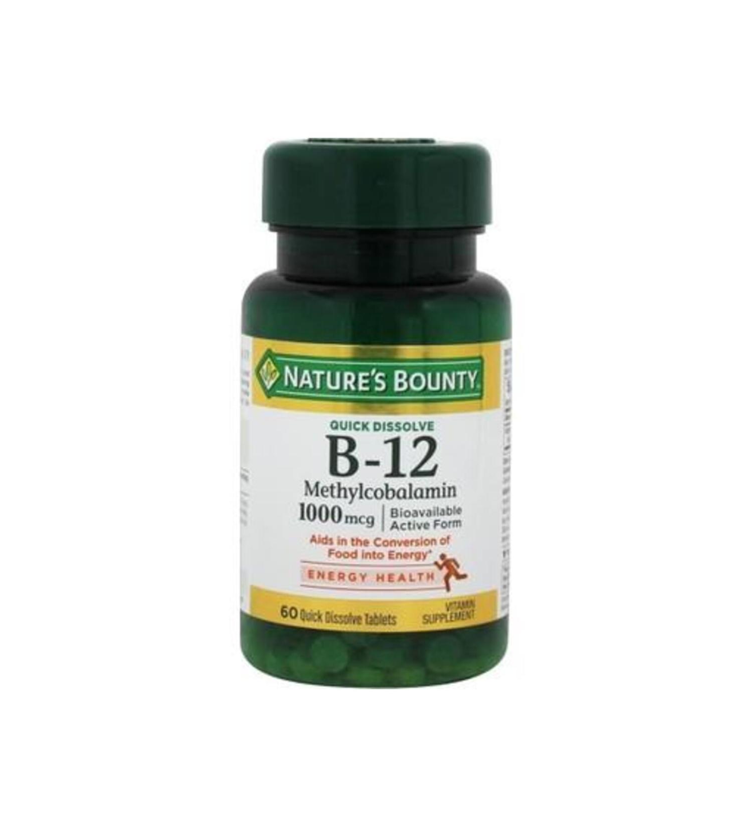 Natures Bounty B-12 1000 Mcg 60 Sublingual Tablet