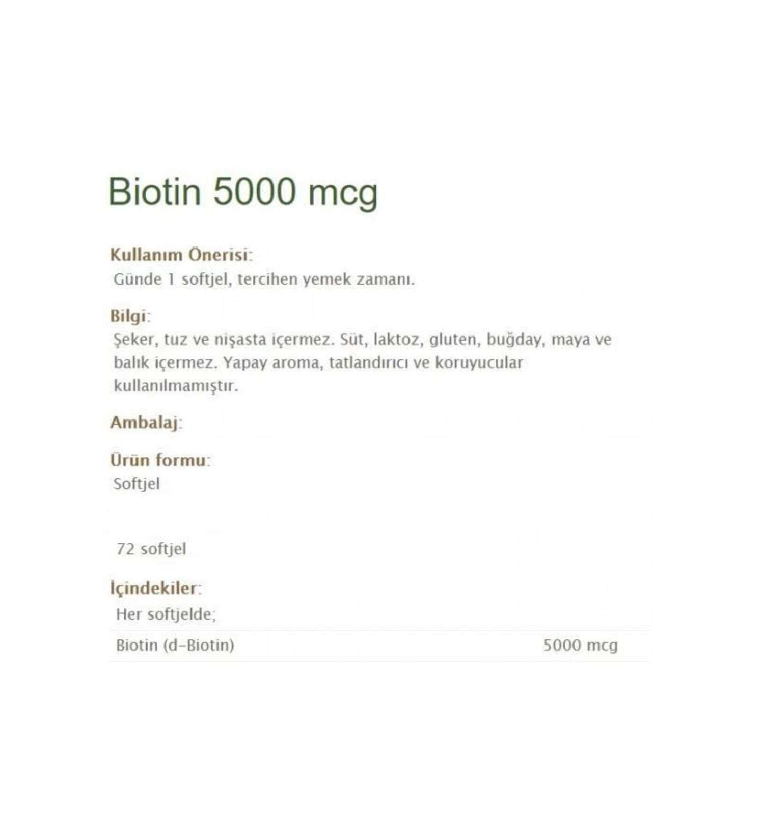 Natures Bounty Biotin 5000 Mcg 72 Capsules