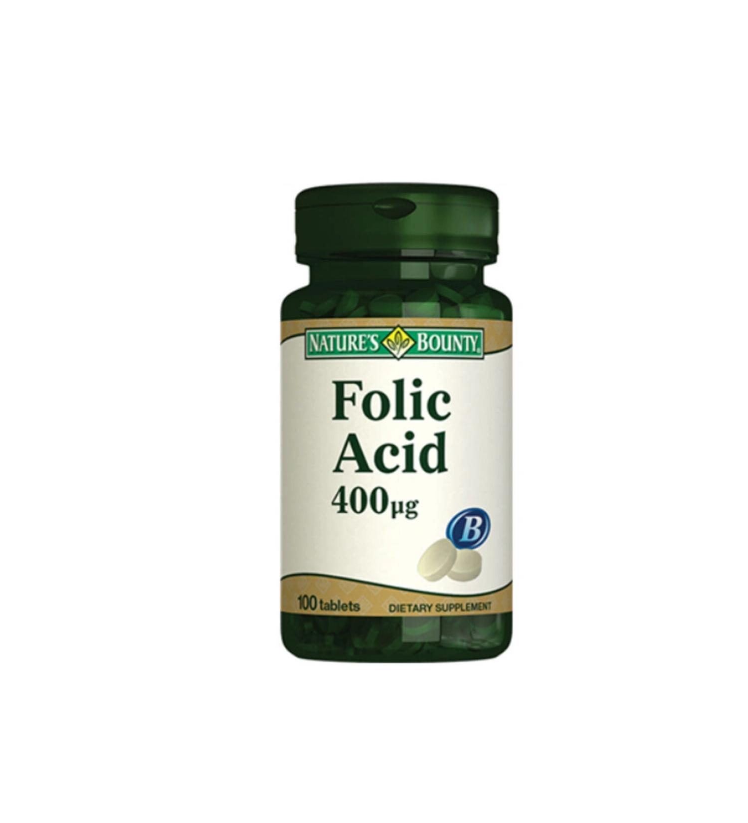 Natures Bounty Natures Bounty Folic Acid 400 mcg Supplementary Food 100 tablets-MFREYON00879
