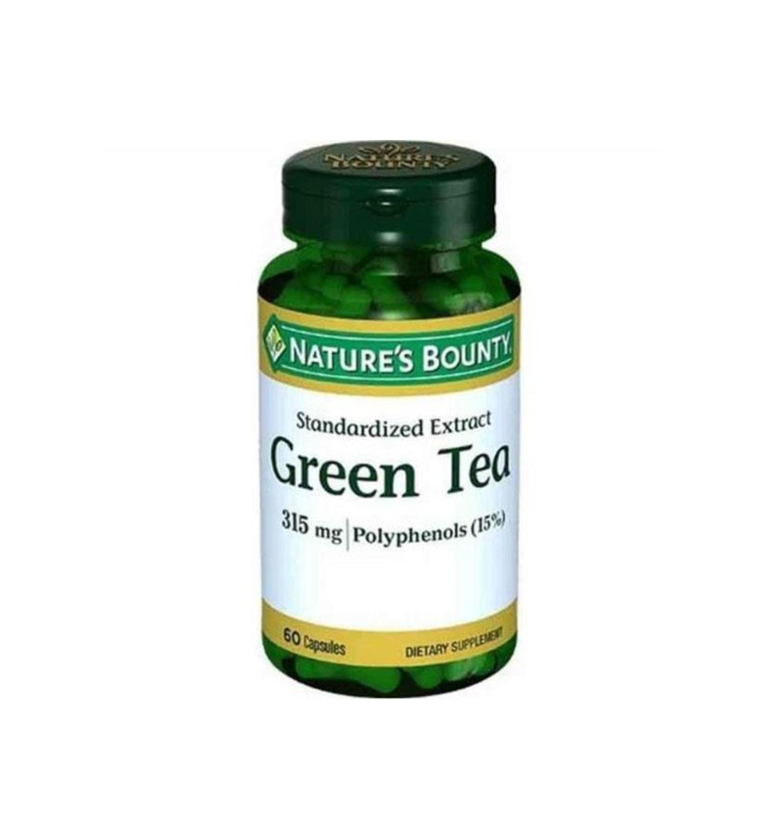 Natures Bounty Green Tea 315 Mg 60 Capsules Food Supplement Containing Green Tea Leaves