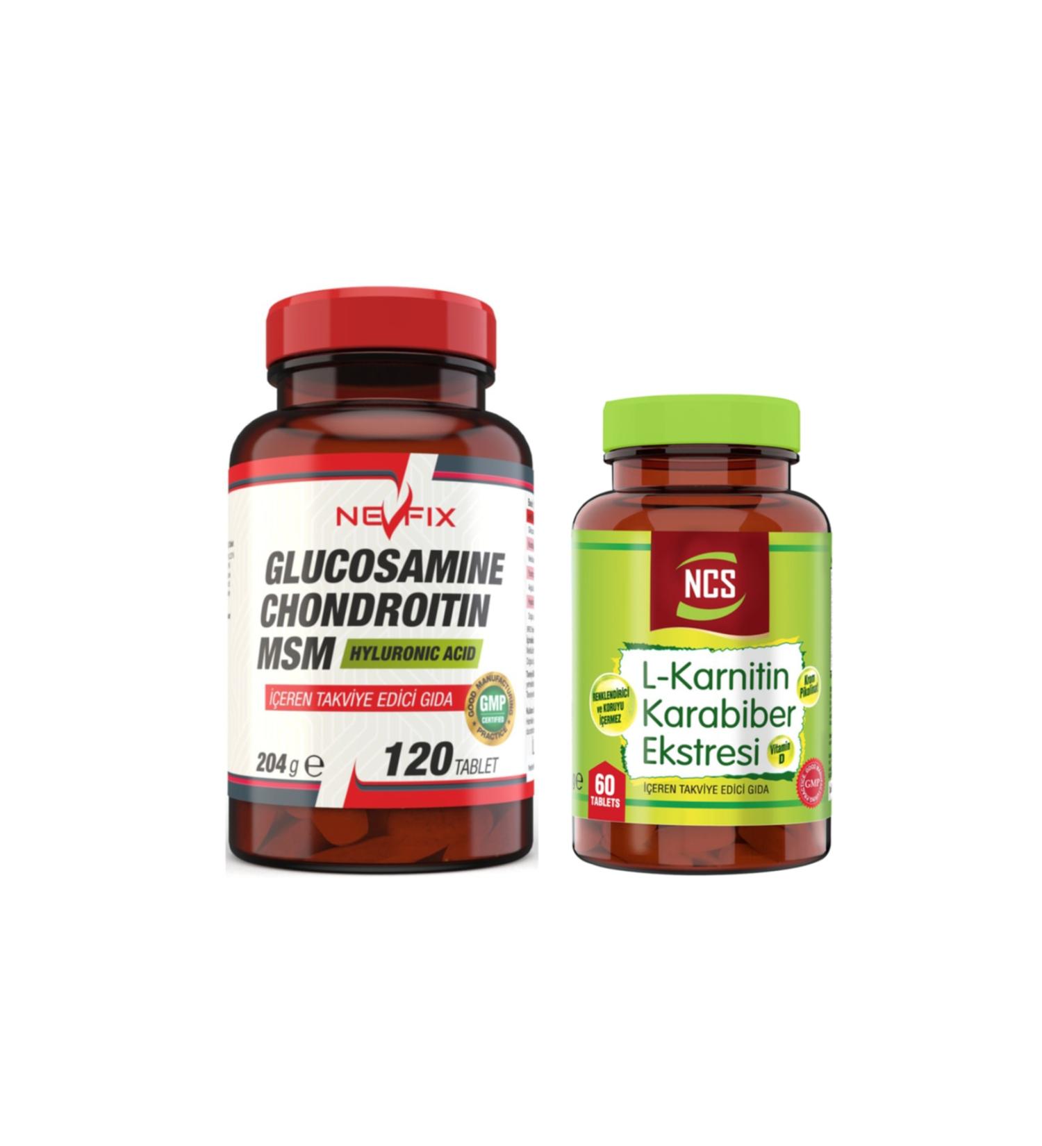 Ncs Glucosamine Chondroitin Msm 120 Tablets + L-carnitine 60 Tablets