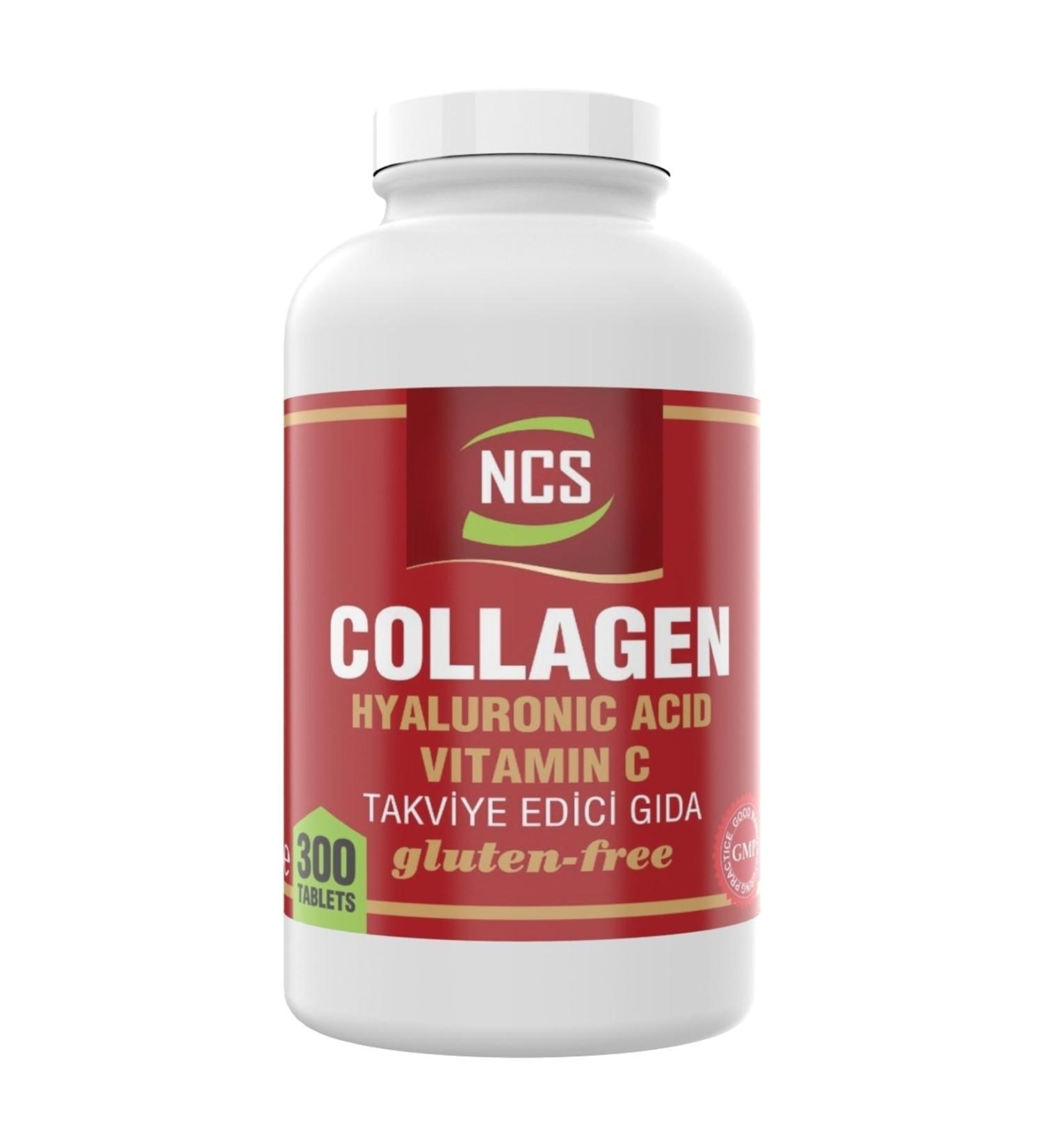 Ncs Hydrolyzed Collagen 300 Tablets Hyaluronic Acid Vitamin C Type 1-2-3 Collagen