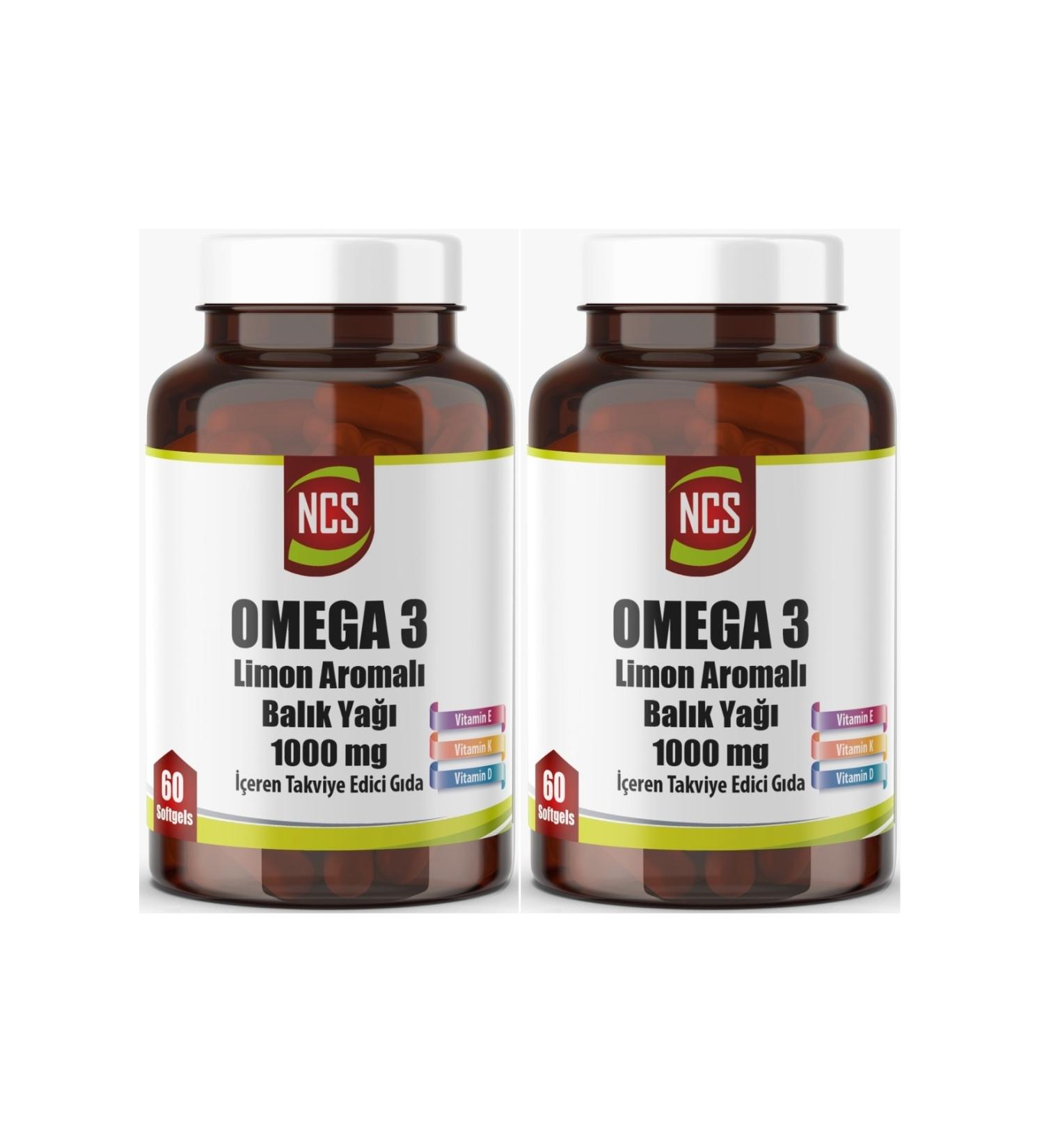 Ncs Lemon Flavored Omega 3 Fish Oil 1000 Mg Vitamin D Vitamin K Vitamin E 60 Softgels 2 Pieces - Buy Online on GoSupps.com