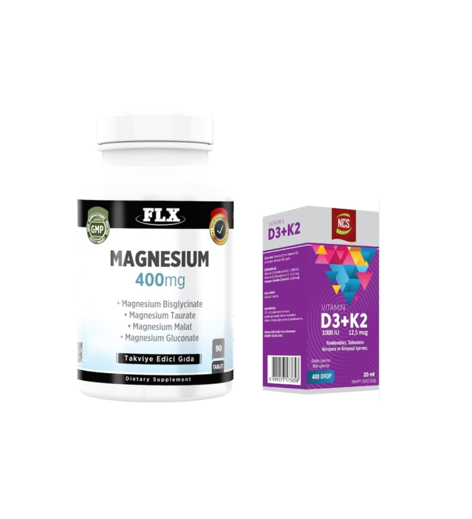 Ncs Vitamin D3 Vitamin K2 20 ml Flx Gluconate Magnesium Elements 90 Tablets - Buy Online on GoSupps.com