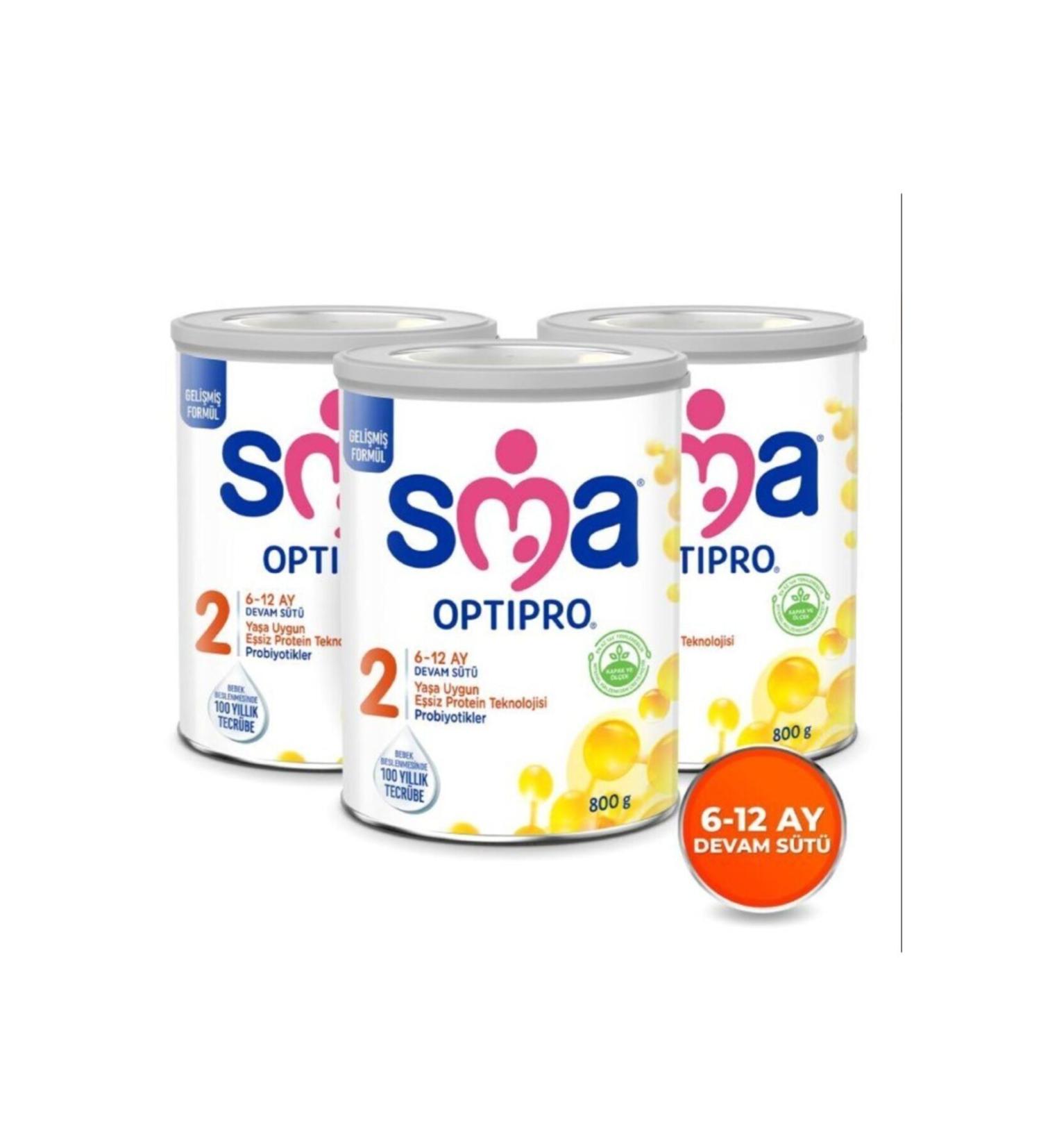 Nestle Sma 2 Optipro Probiotic 6-12 Months Follow-On Milk 800 Gr - 3 Pieces