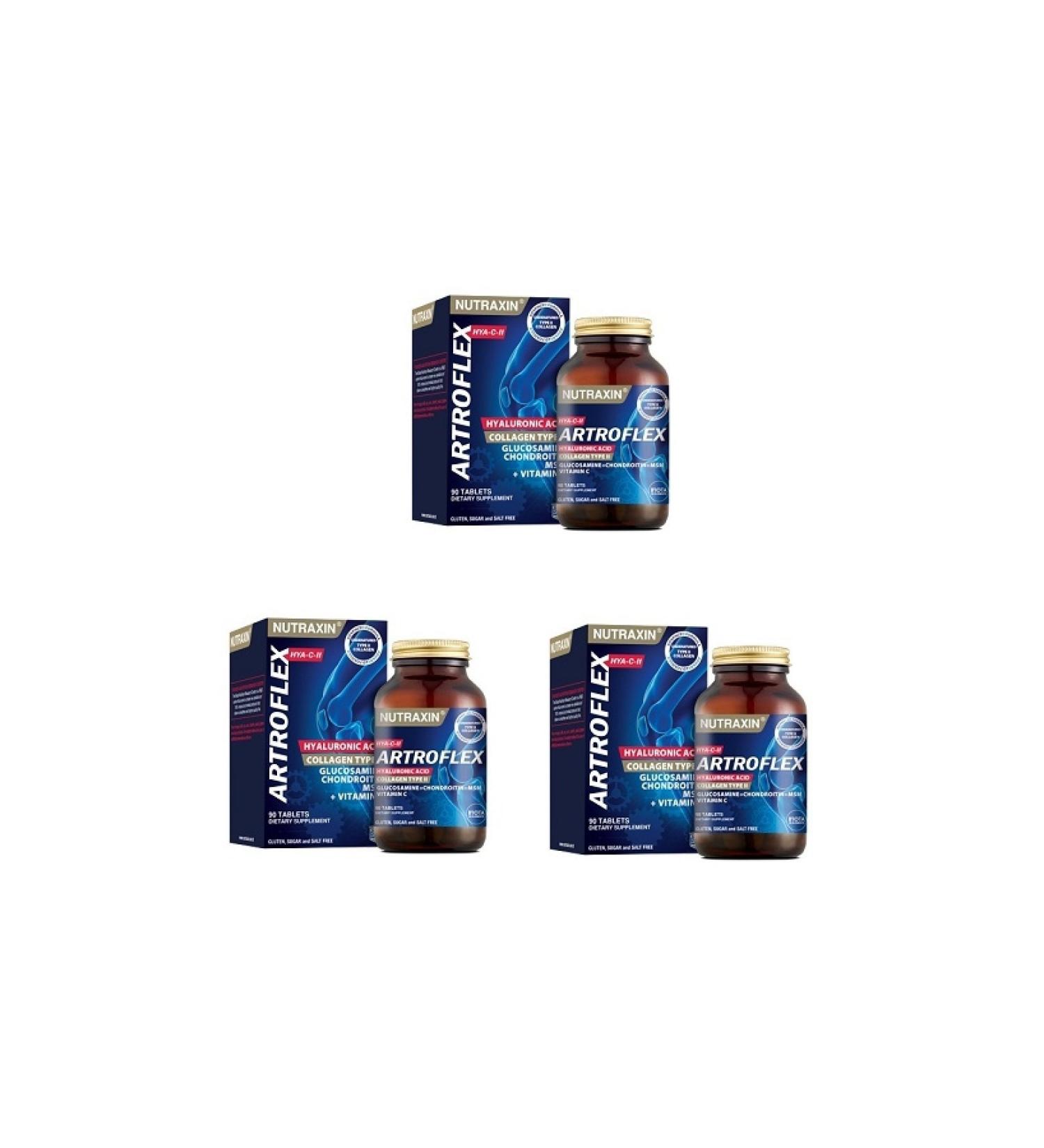 Nutraxin Artroflex Hya C- 90 Tablets*3 Contributing to Normal Collagen Formation