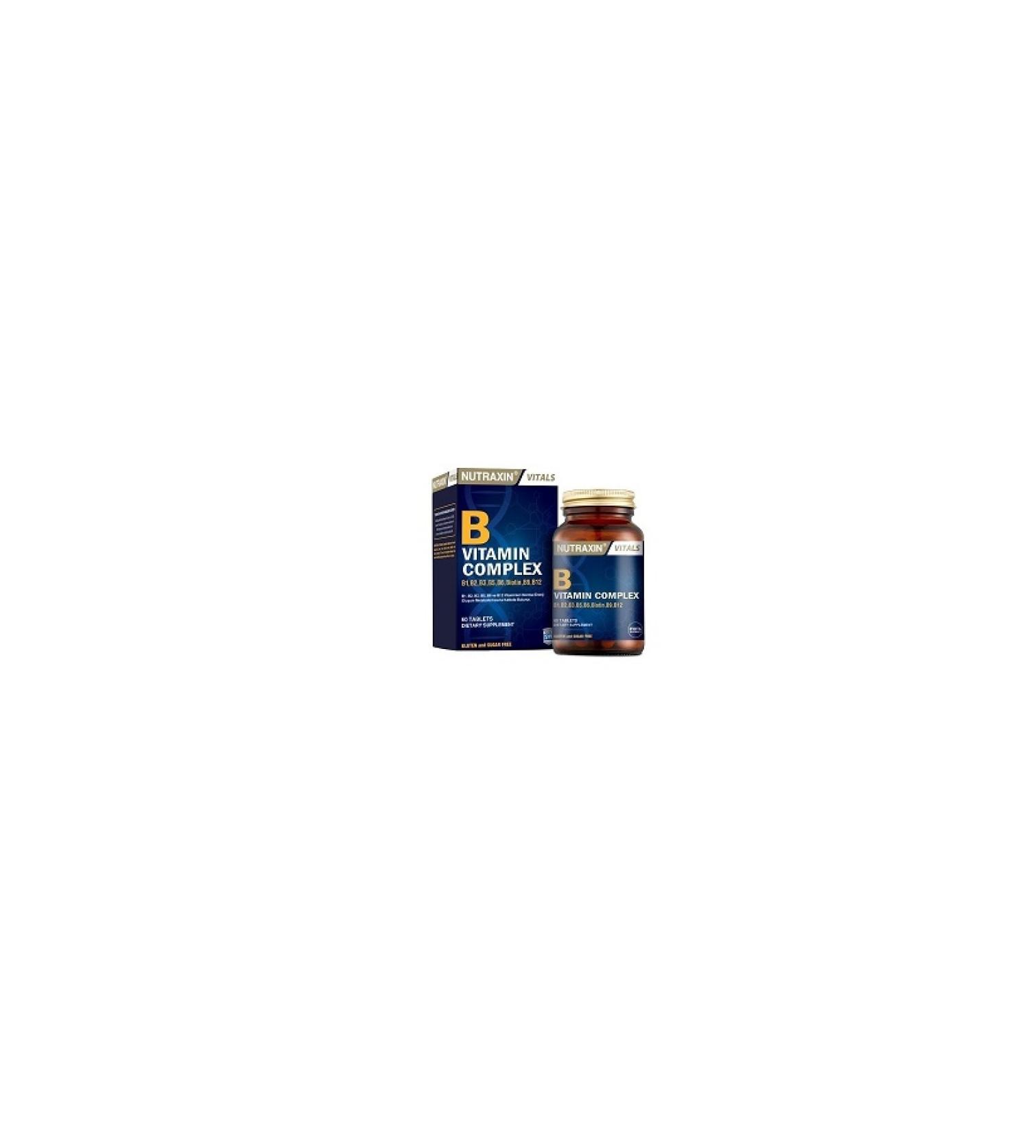 Nutraxin Helps Reduce Fatigue and Exhaustion B Vitamin Complex 60 Tablets
