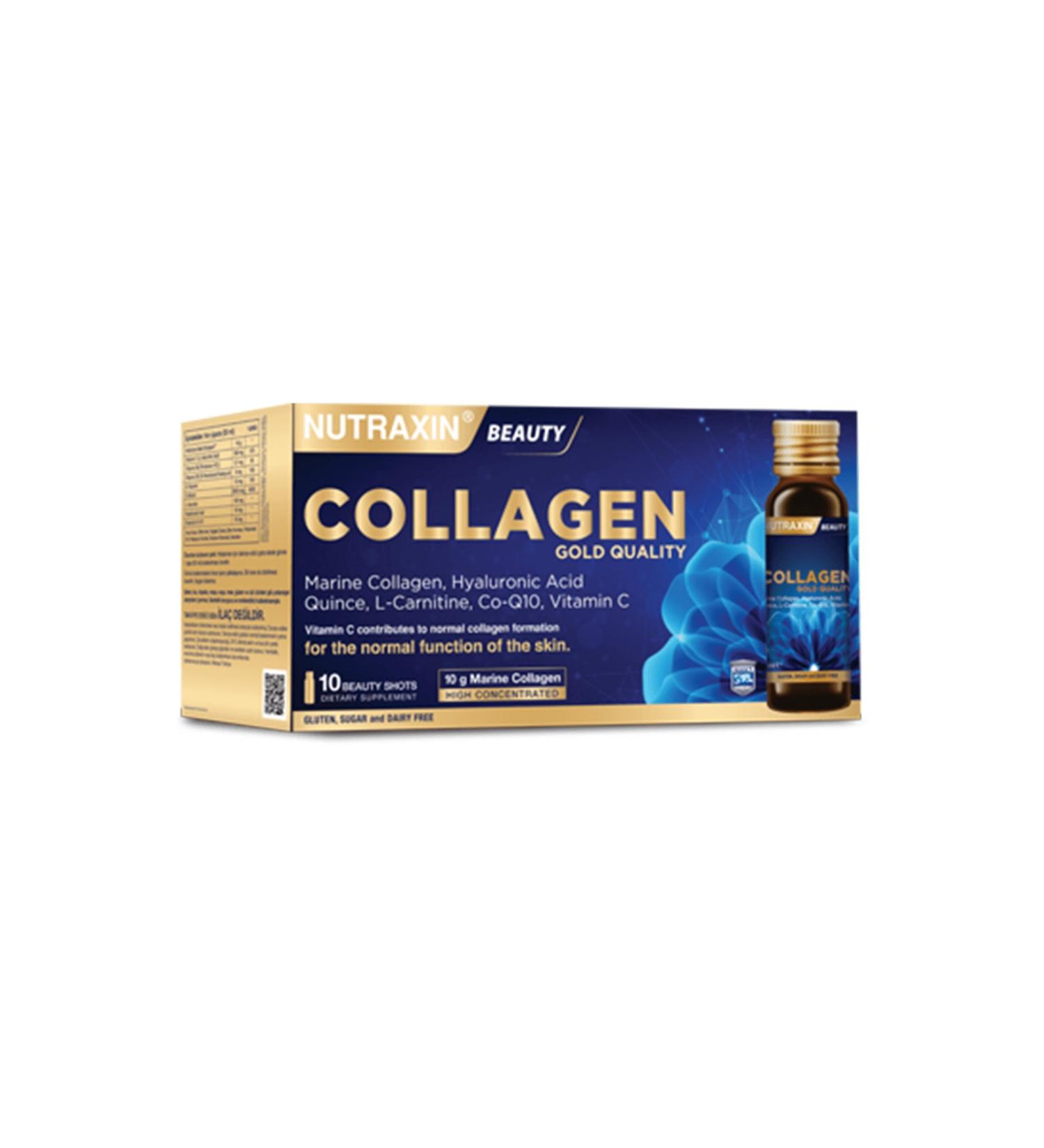 Nutraxin Beauty Collagen Gold Quality 50 Ml 10 Shot Fish Collagen Strawberry Aroma Sase Collagen - Buy Online on GoSupps.com
