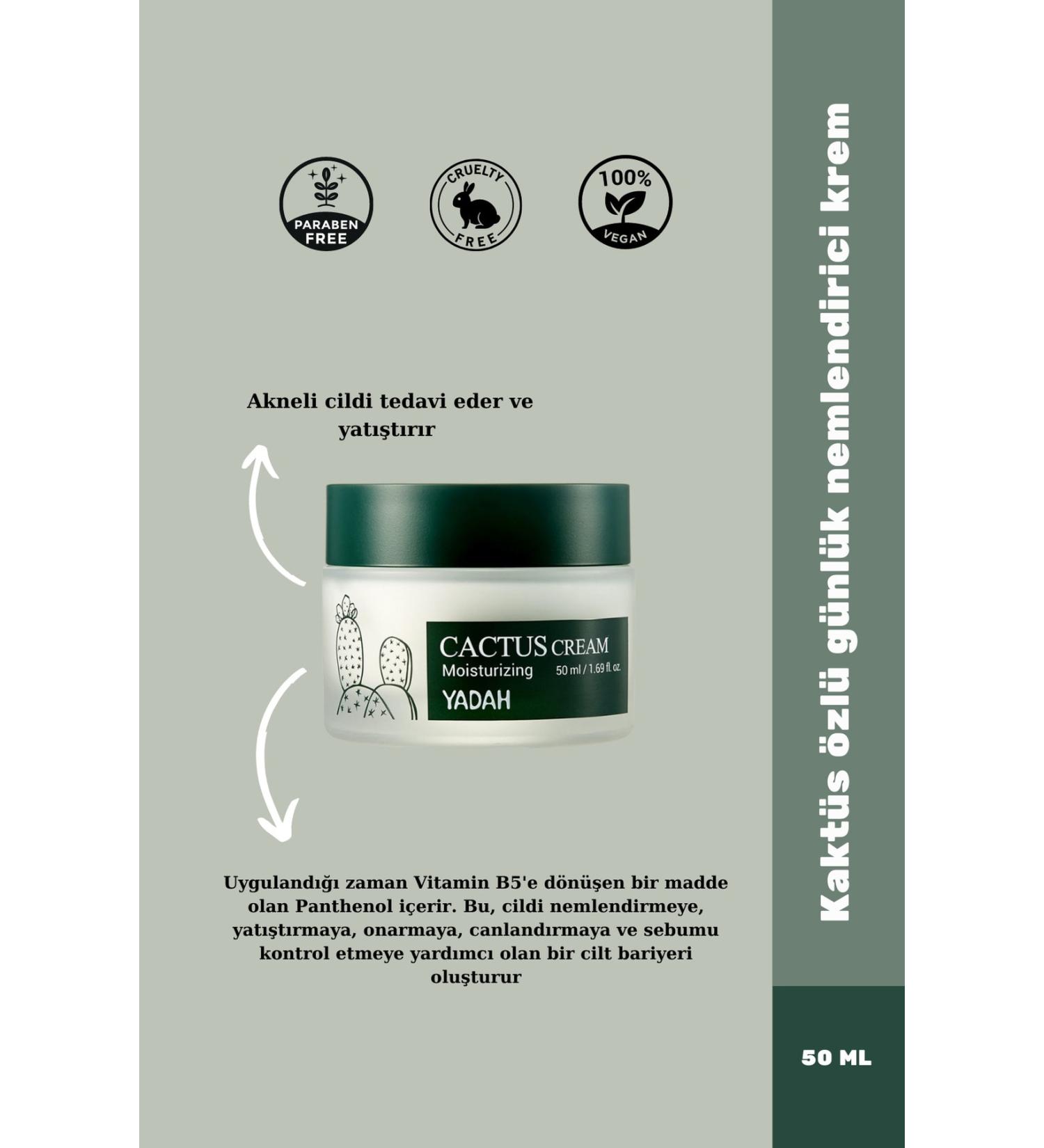 YADAH Cactus Extract Moisturizing and Anti-Acne Face Cream - Buy Online on GoSupps.com