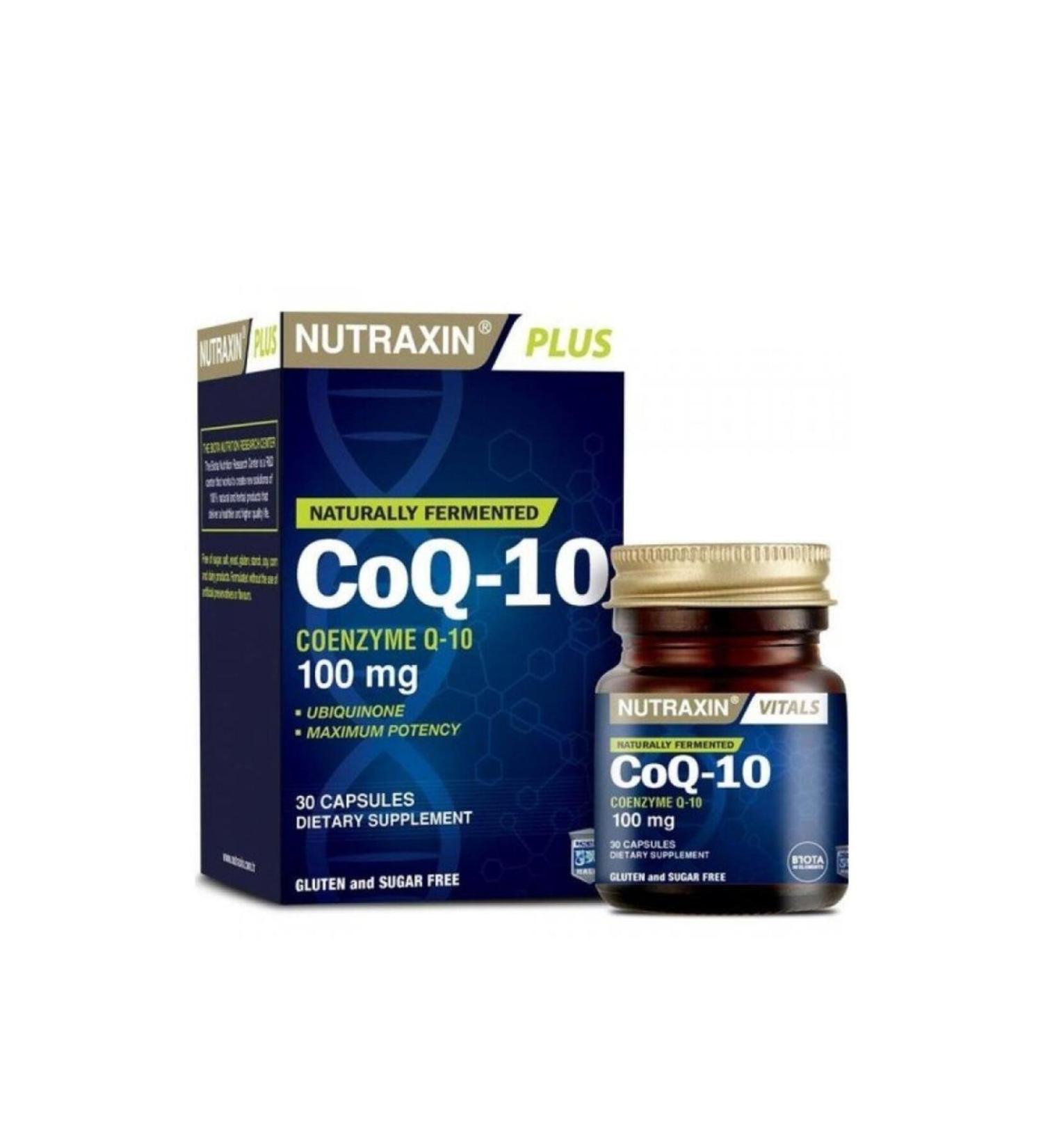 Nutraxin Coenzyme Q-10 Containing Supplementary Food 100 Mg 30 Capsules