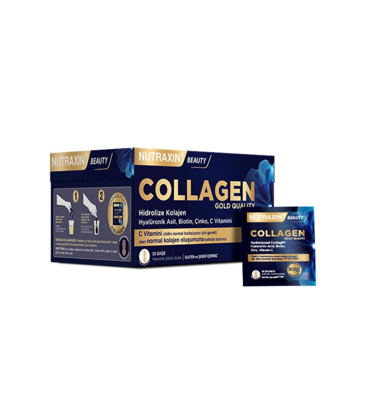 Nutraxin Collagen Gold Quauty Food Supplement 30 Sachets