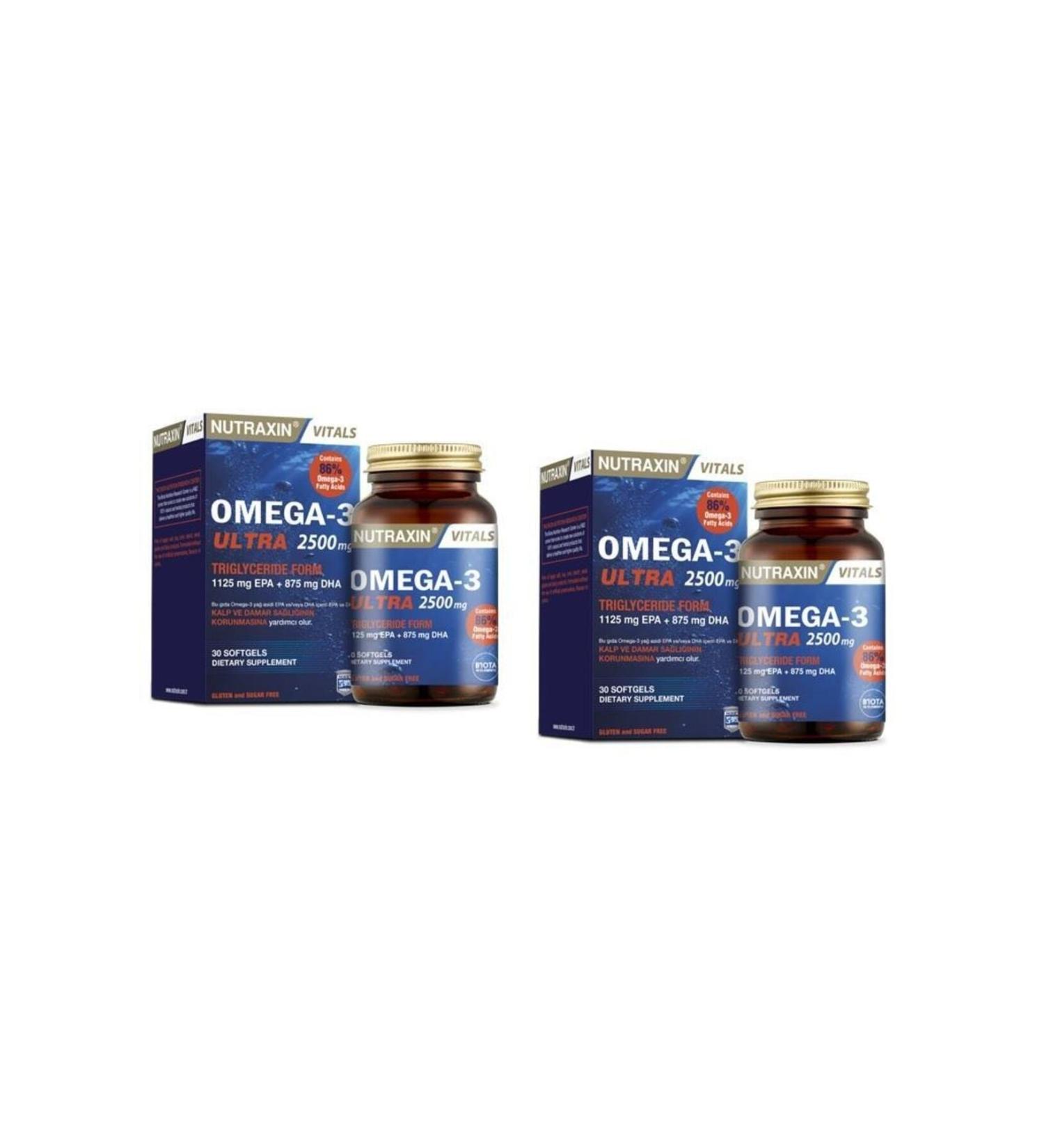 Nutraxin Omega 3 Ultra 2500 Mg 30 Softgel X 2 Pieces
