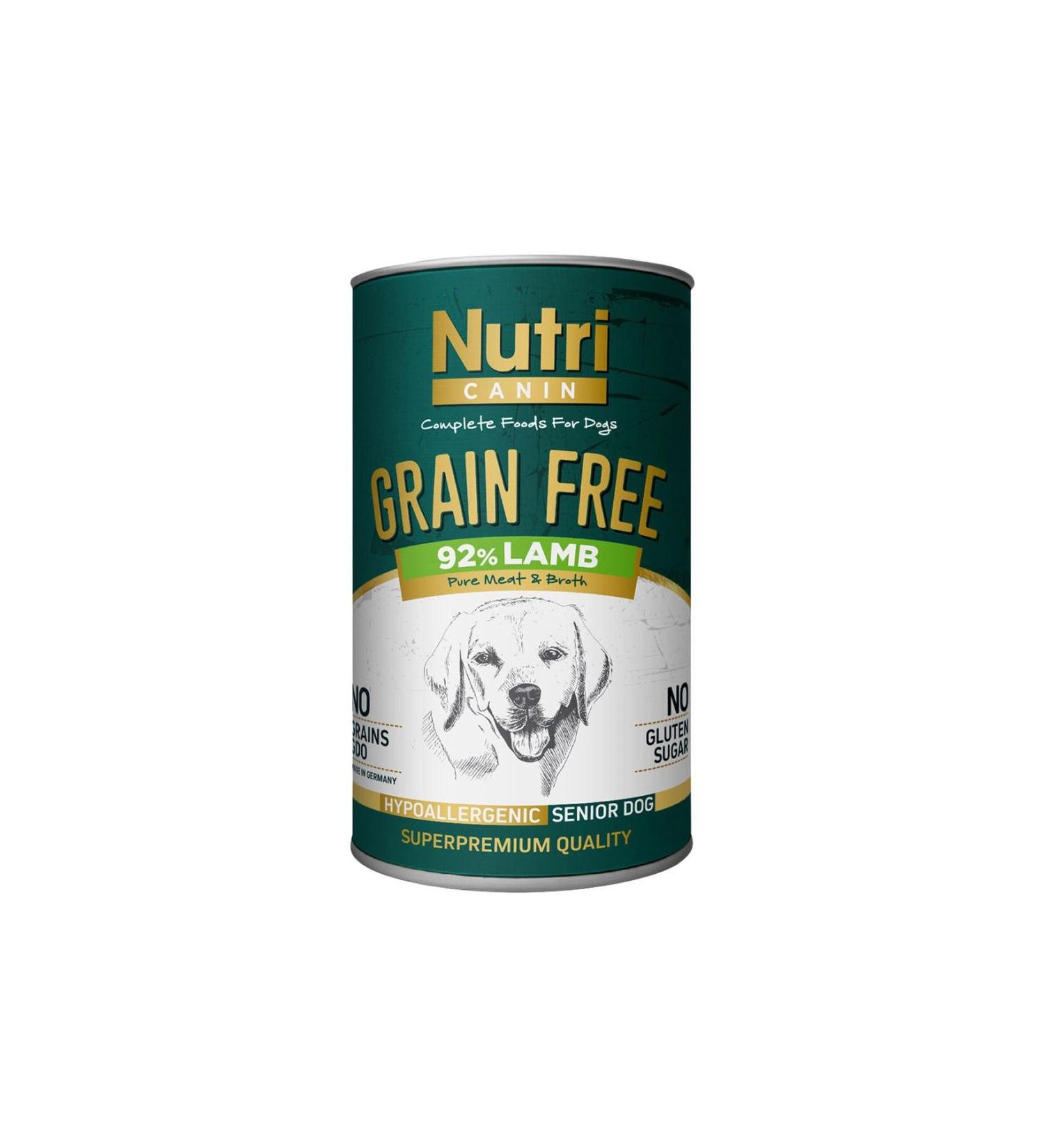 Nutri Canin Grain Free Senior Lamb Meat Dog Canned Food (400 GR X 6) - Buy Online on GoSupps.com