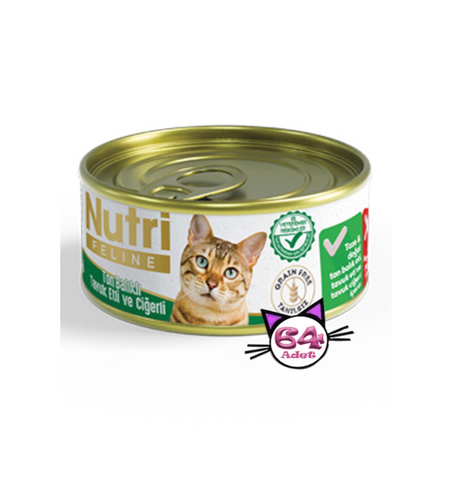 Nutri Feline 85gr Tuna Chicken Meat Liver Grain-Free 64pcs Wet Cat Food