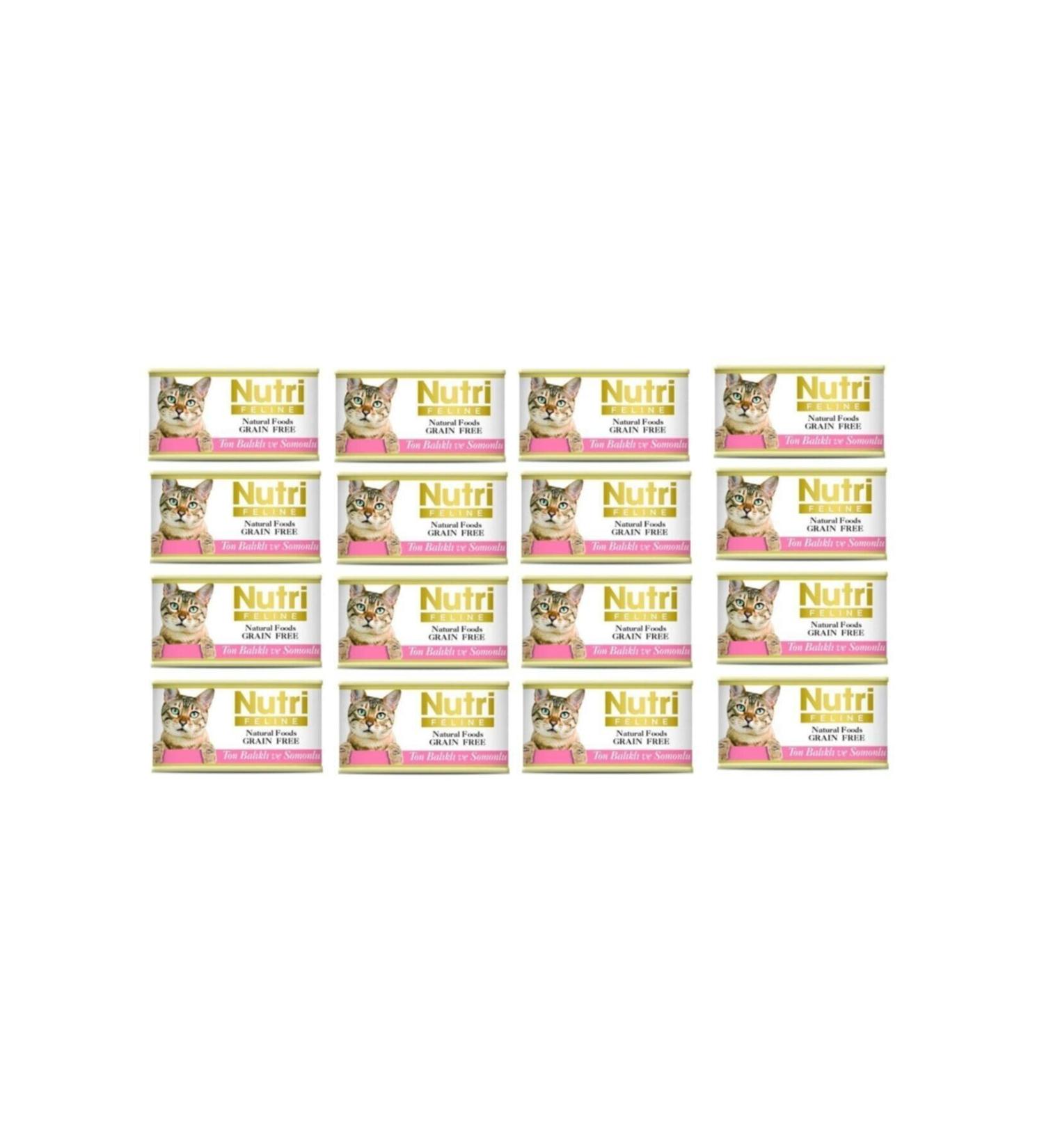 Nutri Feline Tuna and Salmon for Adult Cats 32 Pieces 85gr Grain-Free Wet Food