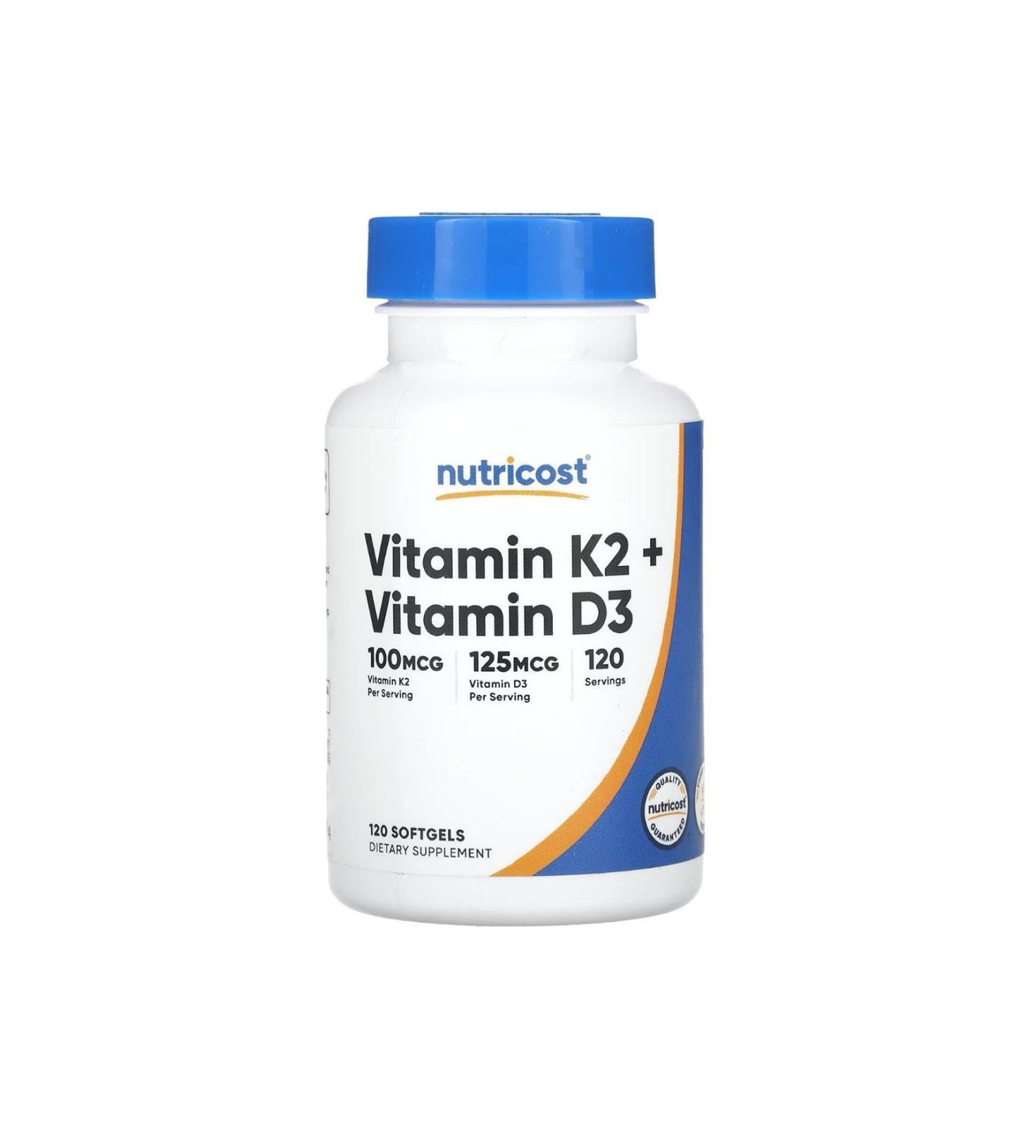 Nutricost Vitamin K2 (MK7) (100MCG) Vitamin D3 5000 Iu 120 Capsules