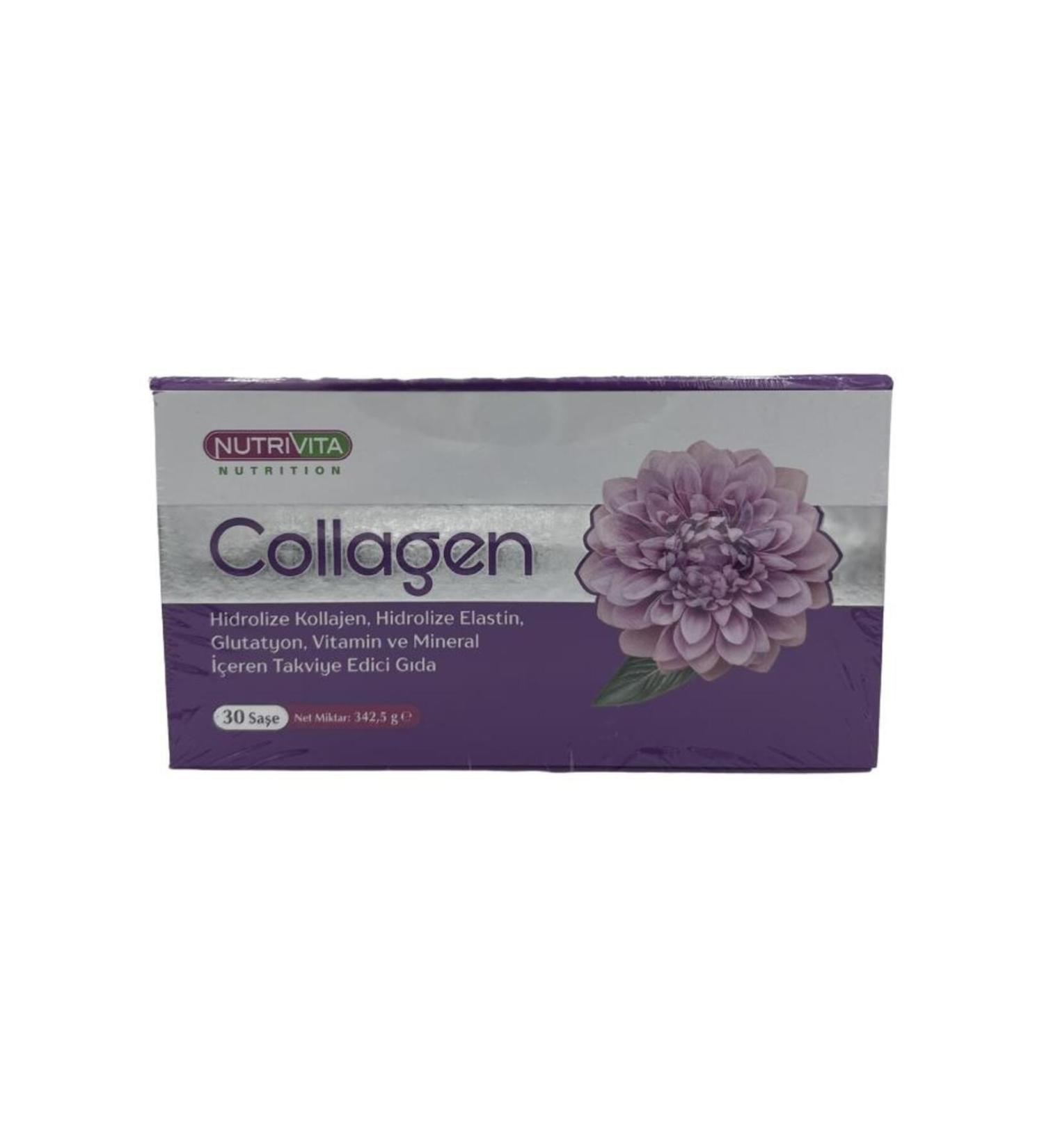 Nutrivita Nutrition Hydrolyzed Collagen 30 Sachets Hydrolyzed Elastin Glutathione Vitamin Mineral Collagen
