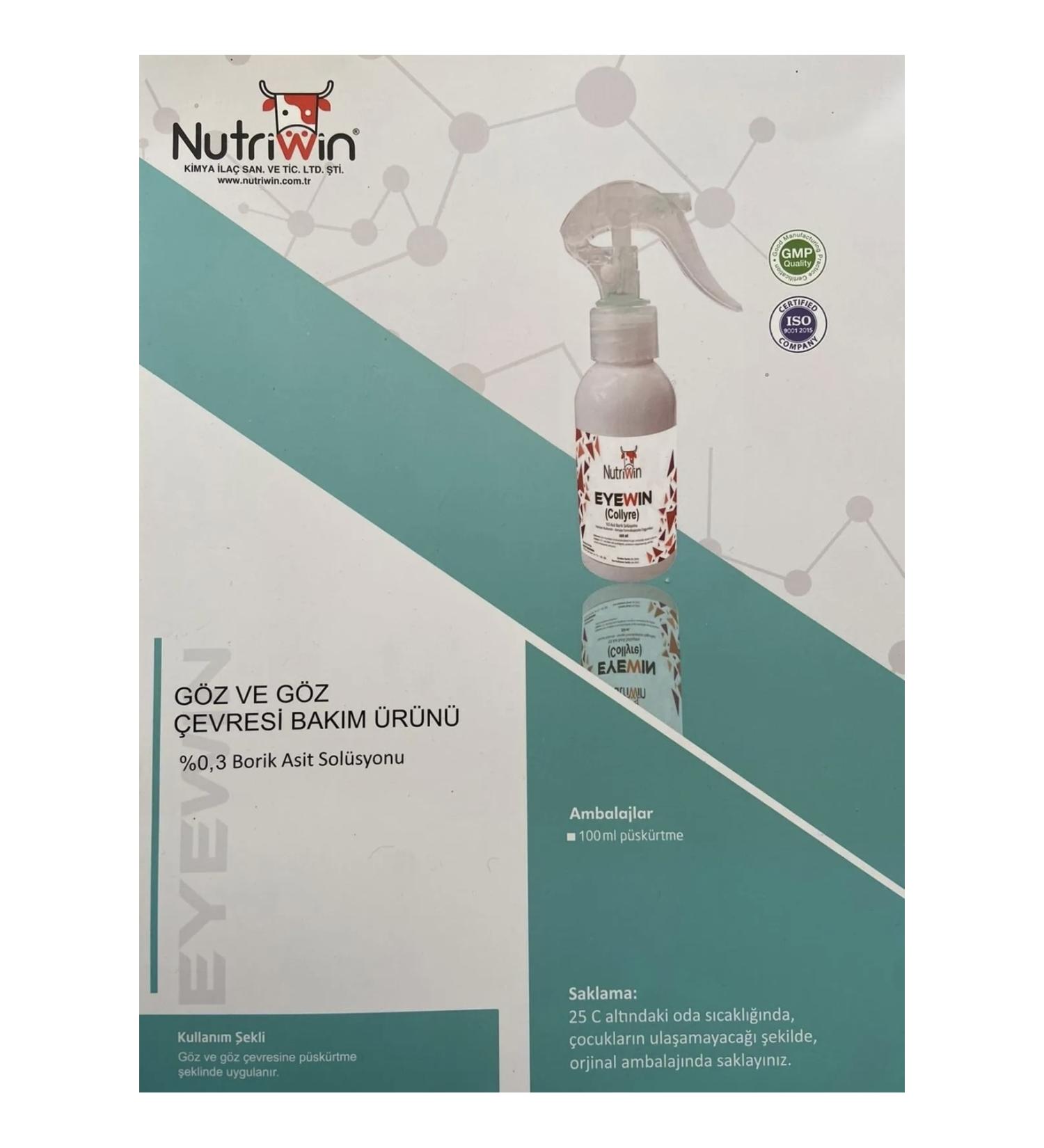NUTRIW N Eyewin Eye Antiseptic 0.3% Acid Boric Cat Dog Sheep 100 ml