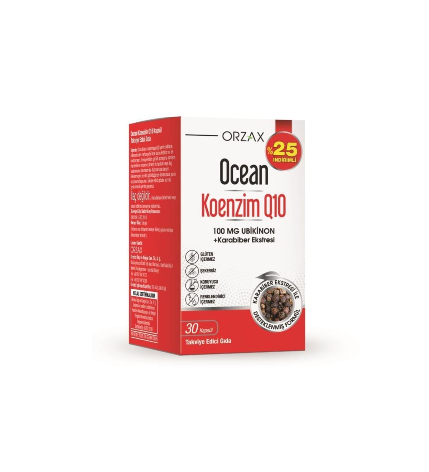 Ocean Coenzyme Q10 + Black Pepper Extract 30 Capsules - % 8697595871485