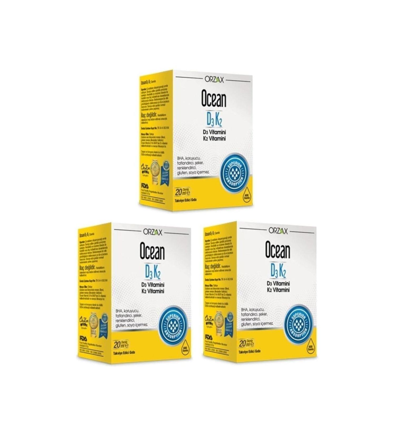 Ocean D3k2 Drops 20 Ml 3 Pack