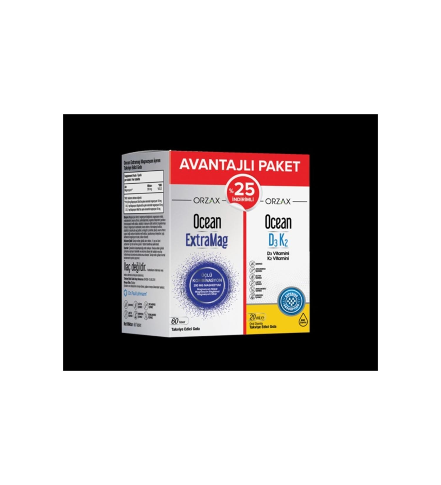 Ocean Extramag 60 Tablets + Ocean D3 K2 20 ml % Code
