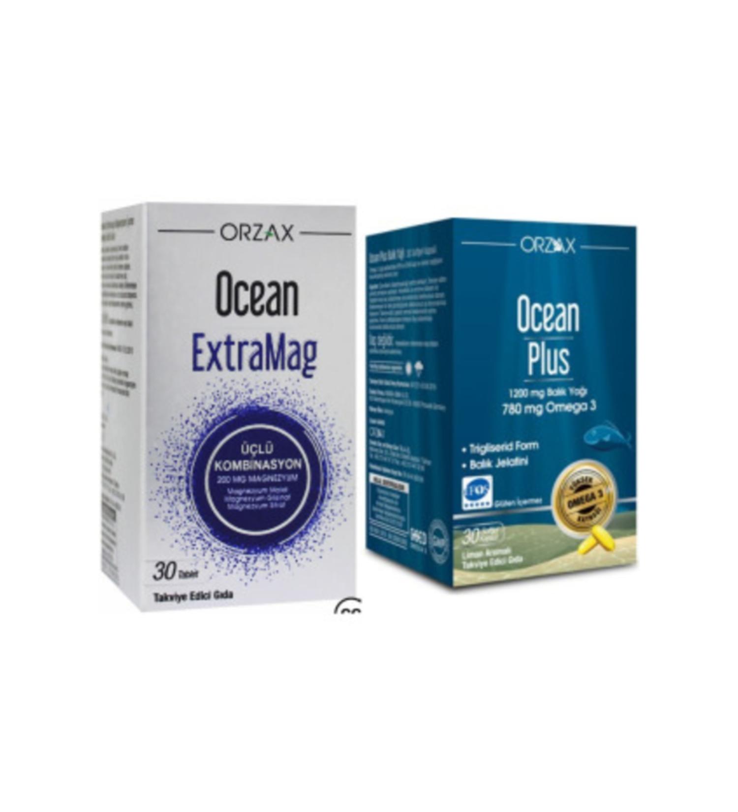 Ocean Extramag Triple Combination 30 Tablets + Plus Omega 3 1200 Mg 30 Capsules