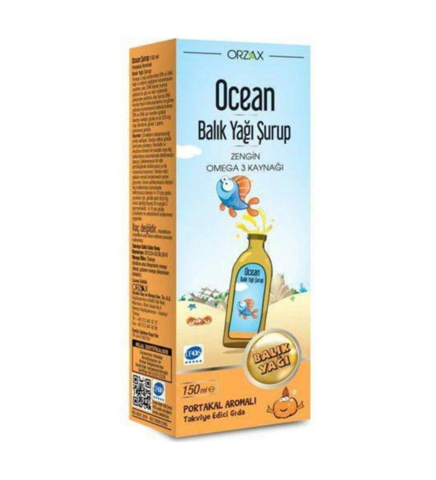 Ocean Ocean Fish Oil Syrup (Orange Flavored) 150ml / Ocean Omega 3 Orange Flavored Syrup 150 ml