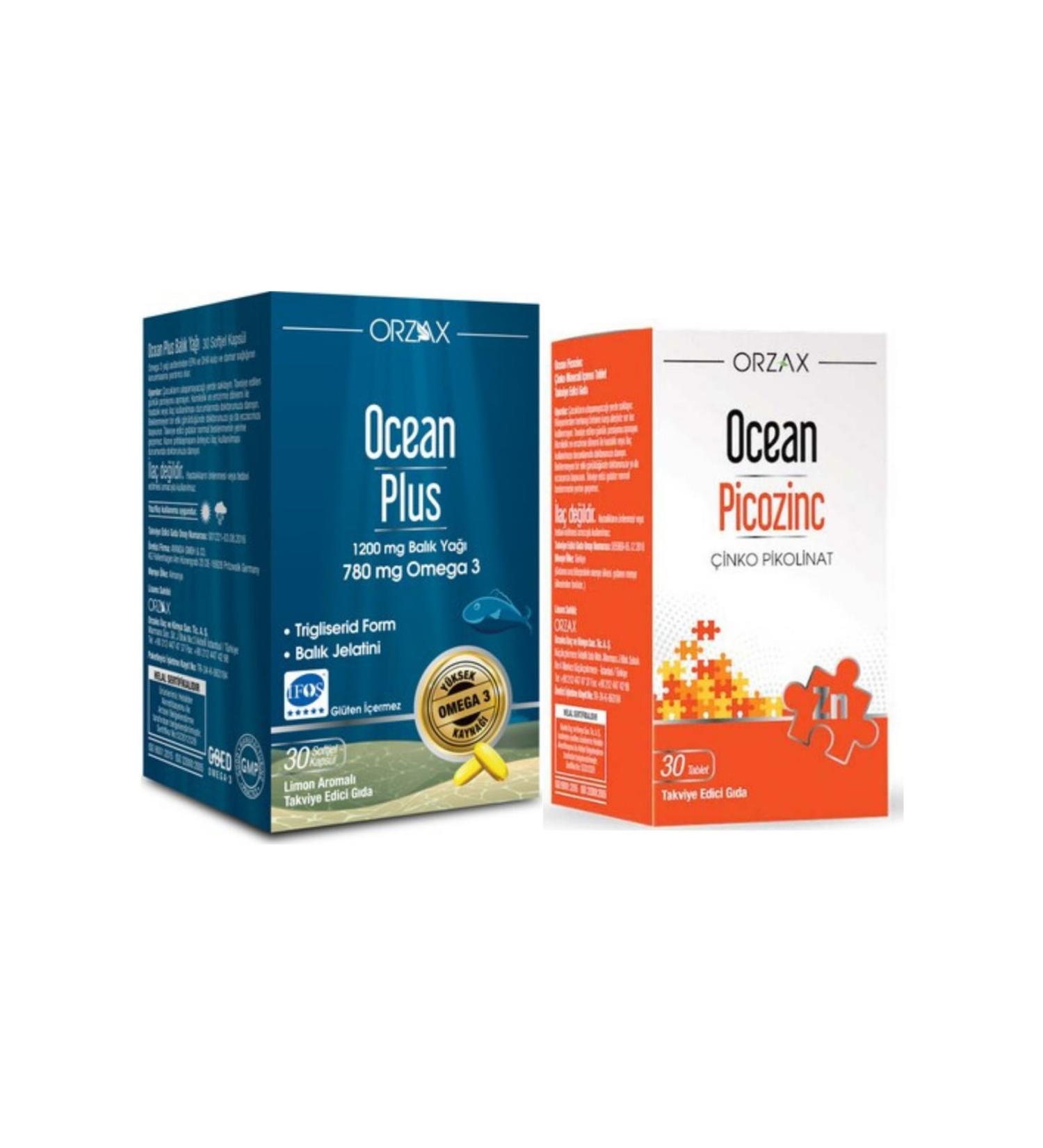 Ocean Plus Omega 3 1200 Mg 30 Capsules + Picozinc Zinc Picolinate 30 Capsules
