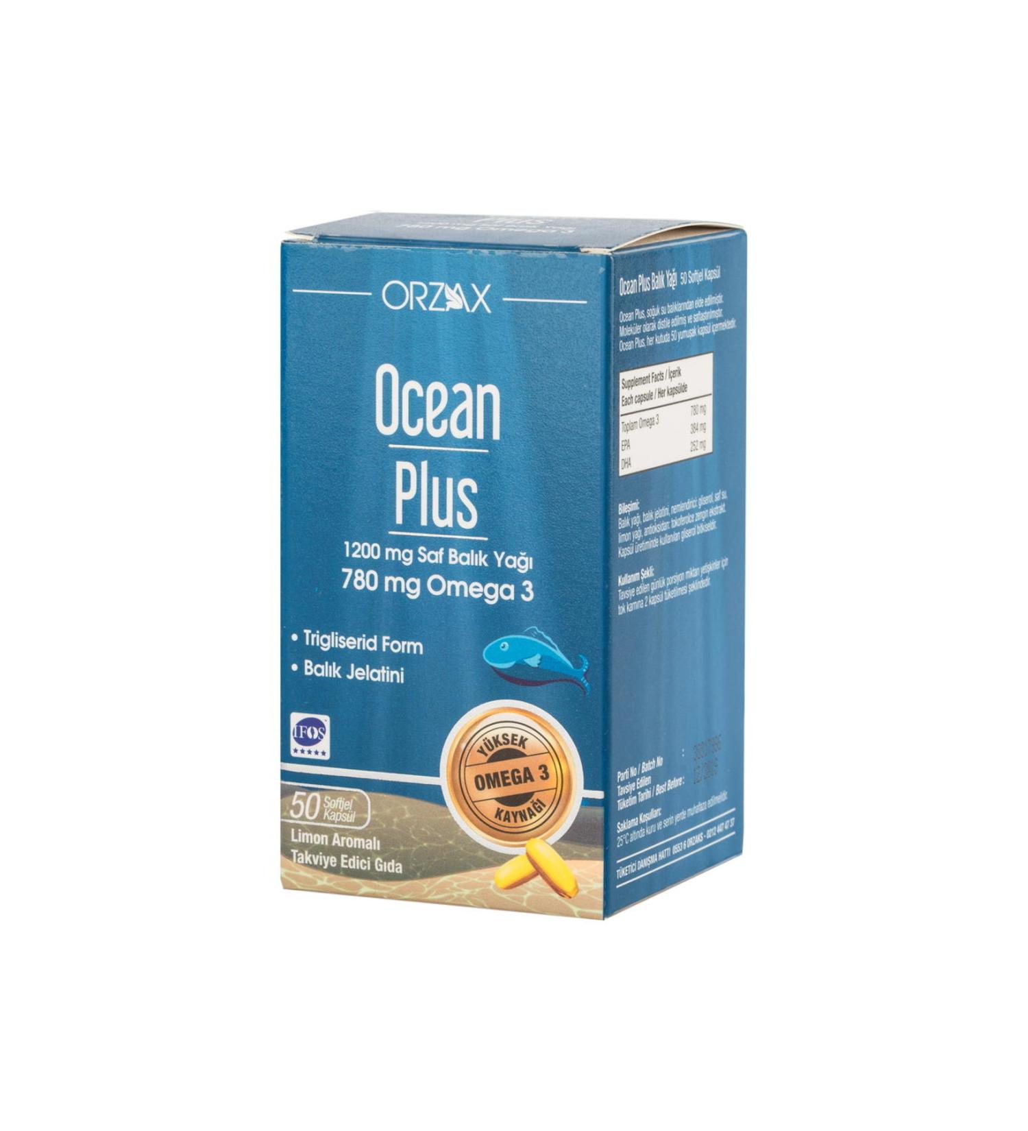Ocean Plus Omega 3 780mg 50 Capsules Fish Oil Capsule with Omega-3 Fatty Acids