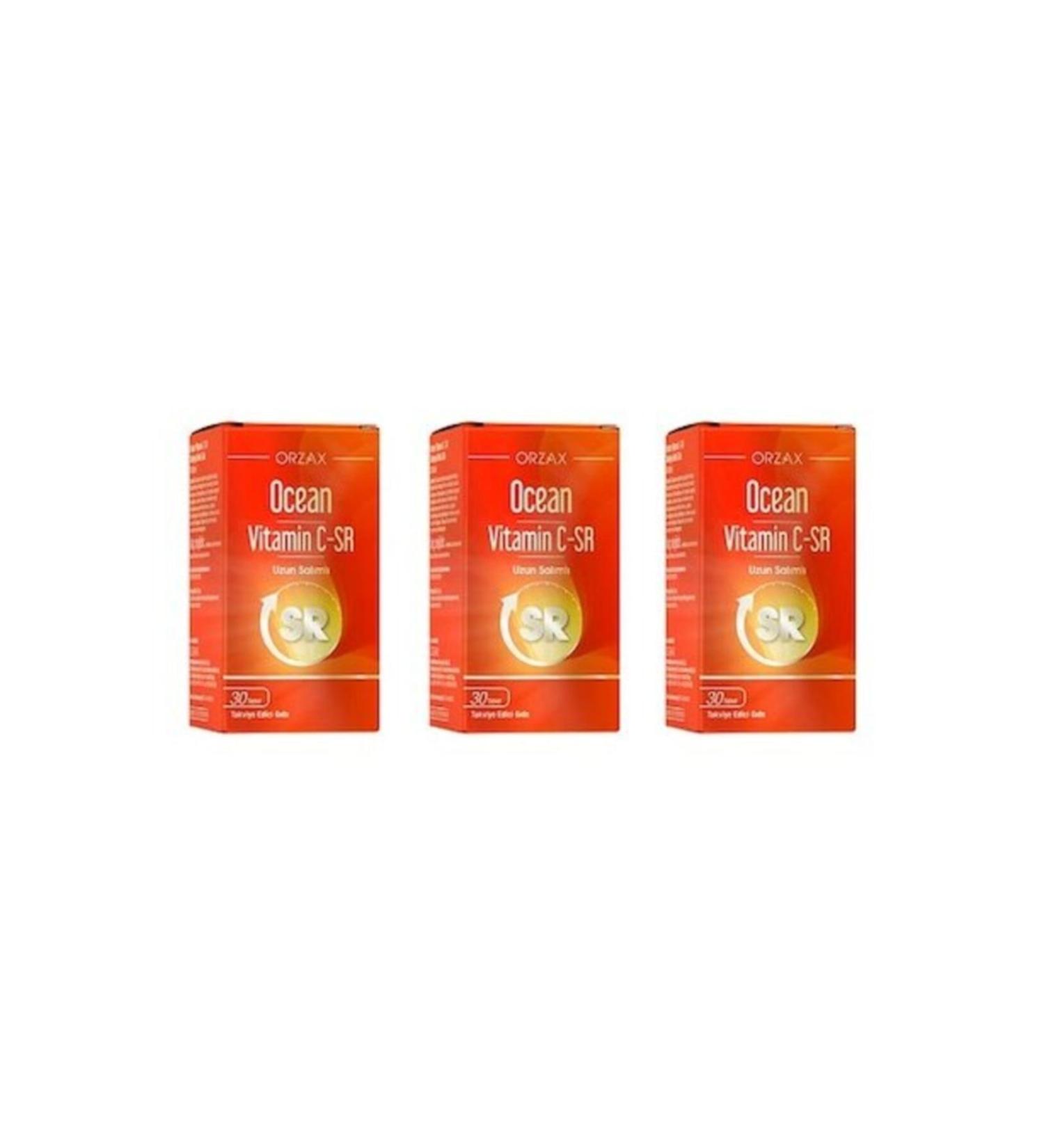 Ocean Ocean Vitamin C Sr 500 Mg 30 Tablets 3 Pieces Skt:08/2023