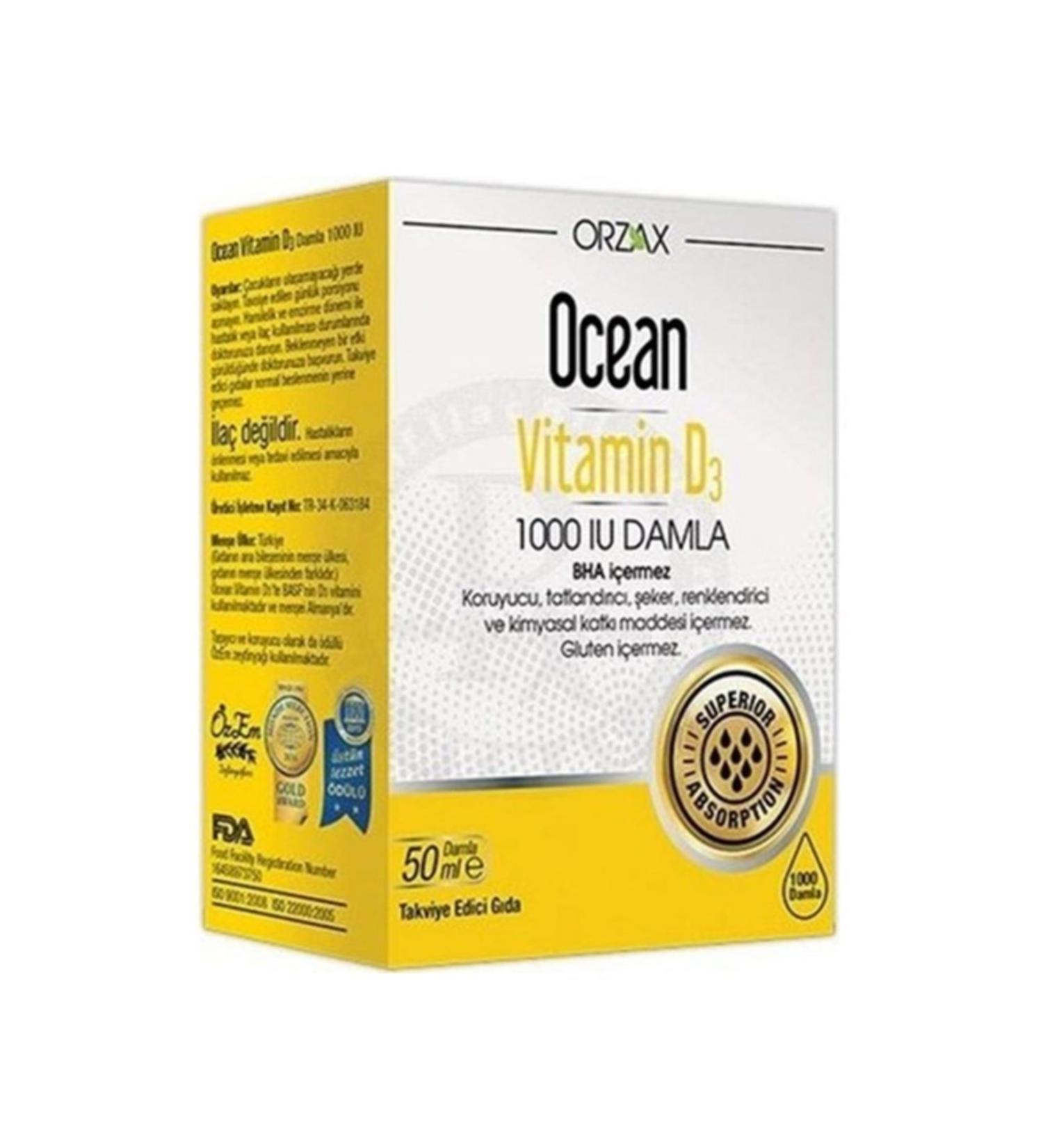 Ocean Vitamin D3 1000 Iu Drops 50 Ml