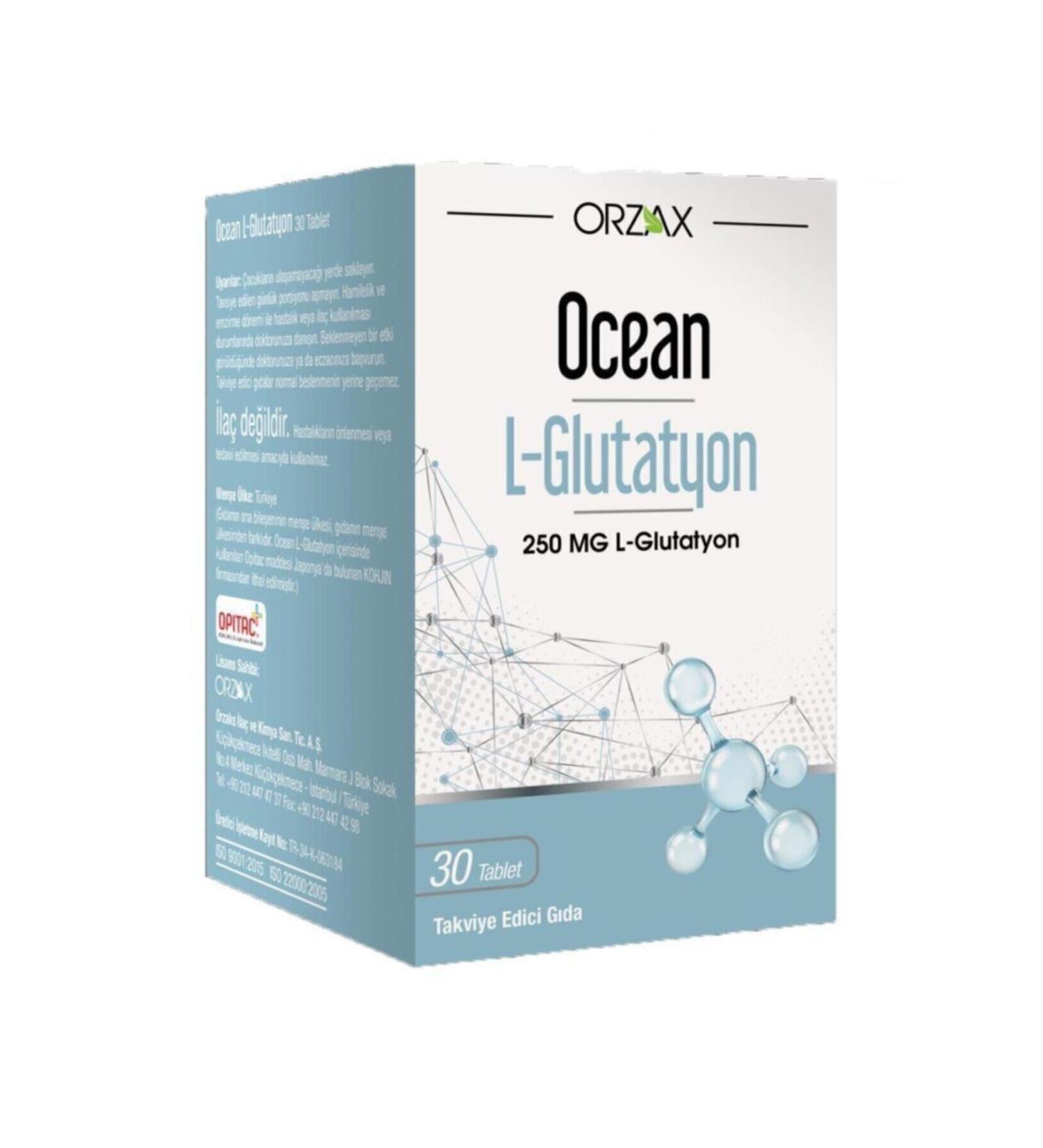 Ocean Orzax L-glutathione 250 Mg 30 Tablets Food Supplement