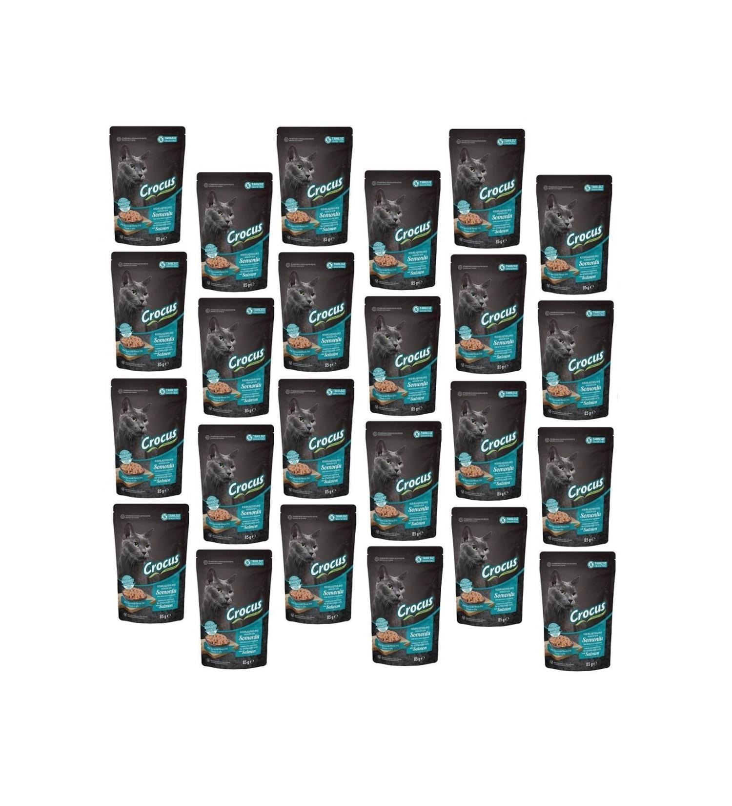 Crocus Pouch Grain-Free Jelly Salmon Cat Canned Food 85 Gr (24 Pieces)